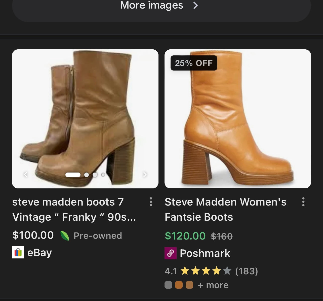 Vintage 90s Steve Madden Tan Leather Funky Square Toe Boot with Platform and Chunky Heel