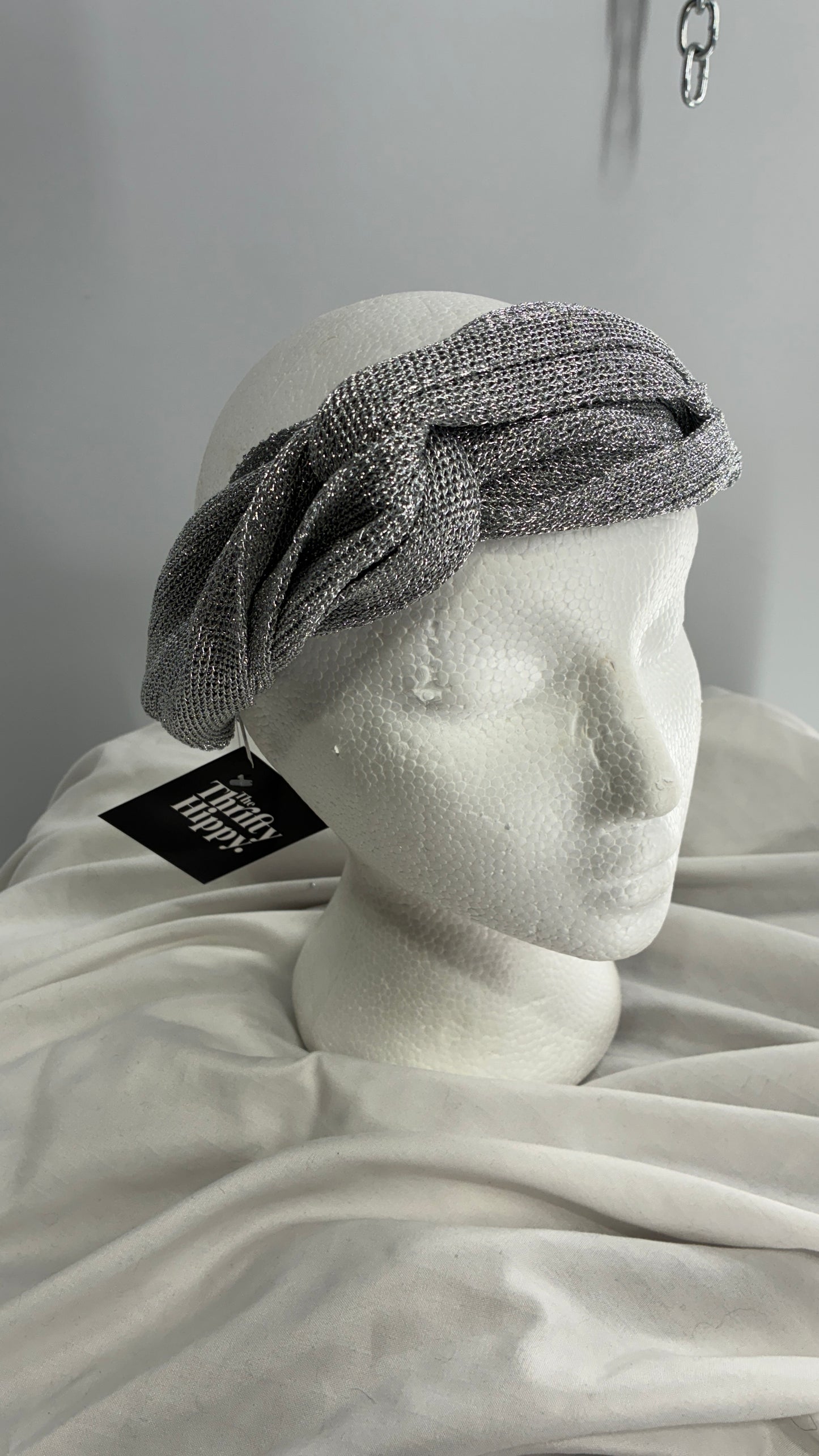 Free People Metallic Silver Mesh Headband