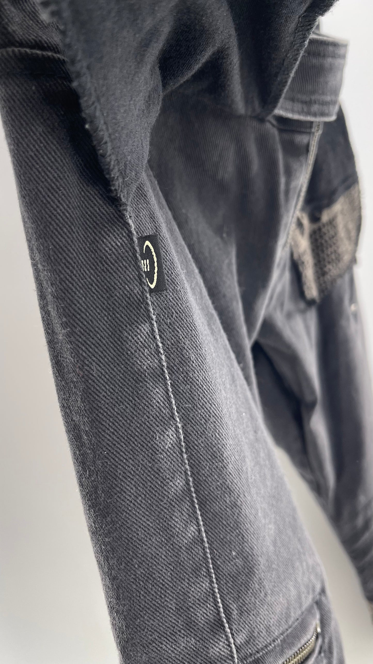 Vintage Rare PSYLO 1990s Low Rise Kick Flare Jeans with Studs, Lace and Hardware (38/28)