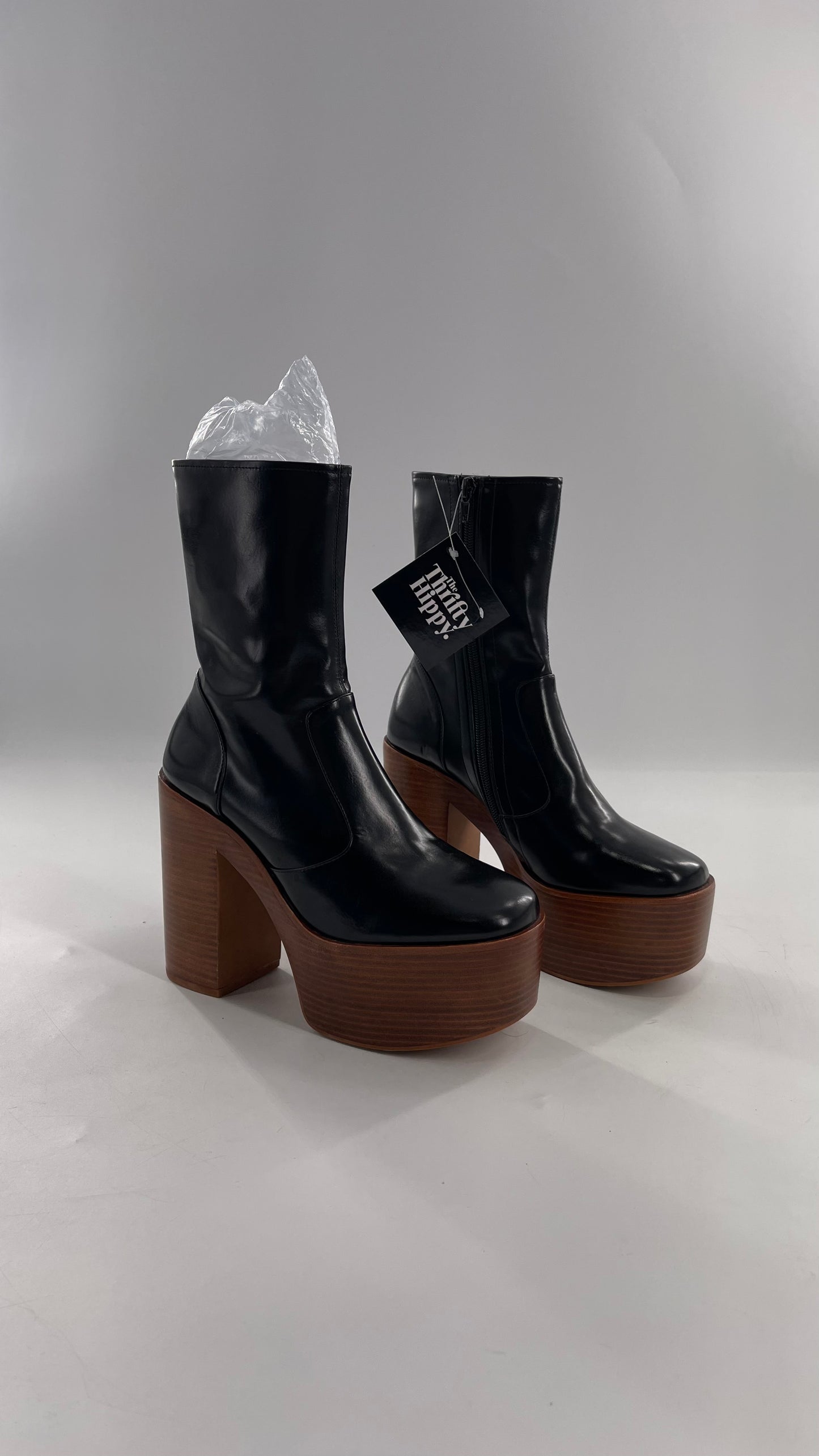 Jeffrey Campbell Mexique Black Boot with Platform And Chunky Wooden Heel (8)