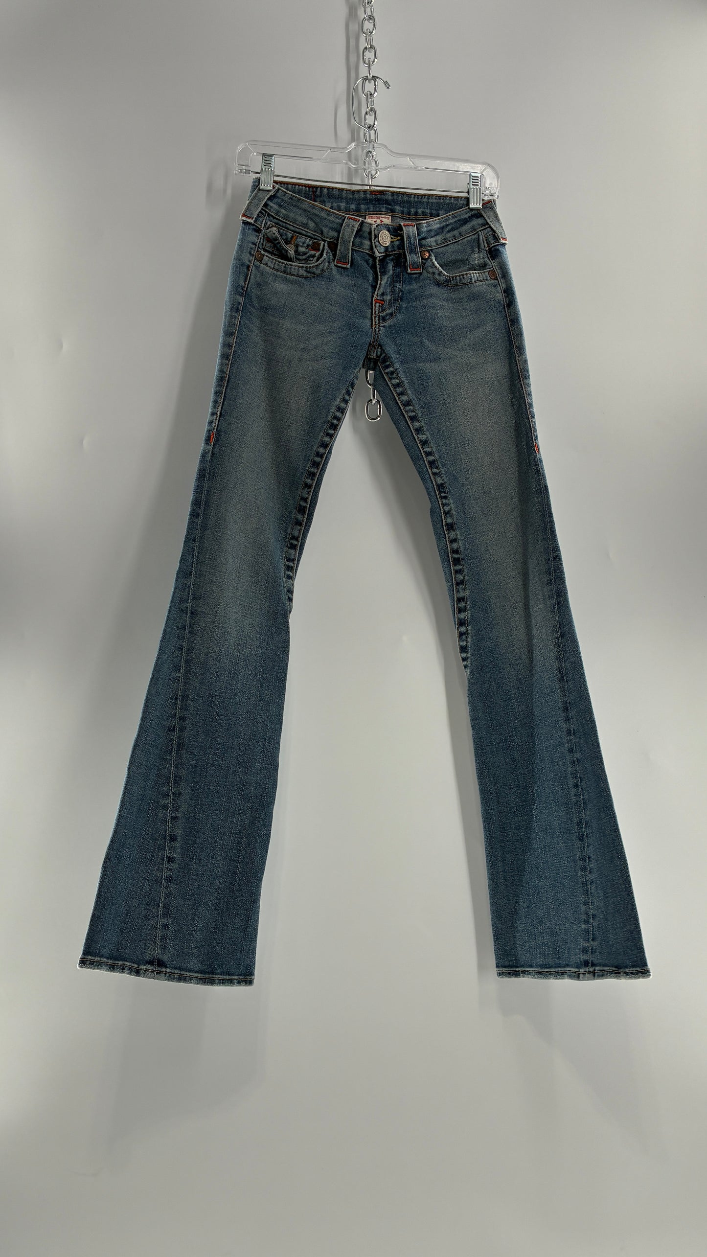Vintage True Religion Light Wash, Low Rise Kick Flare Jeans (26)