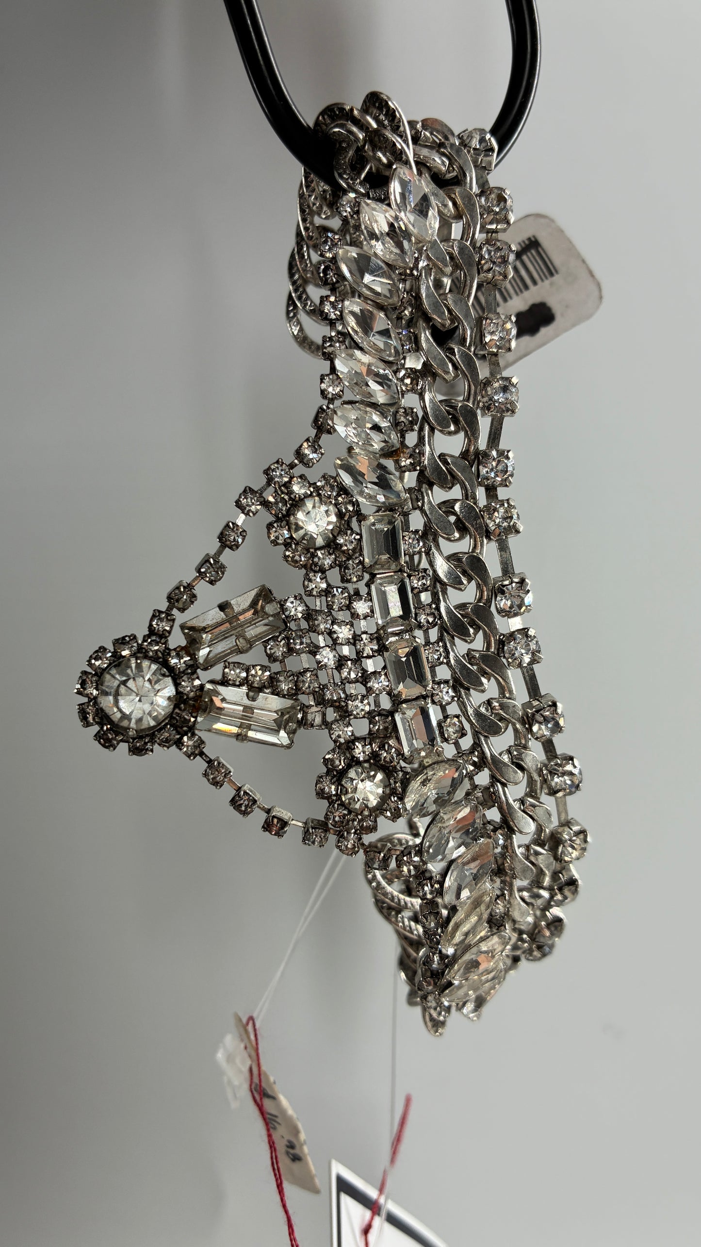 Free People Elaborate Silver Rhinestone Bracelet with Tags Attached