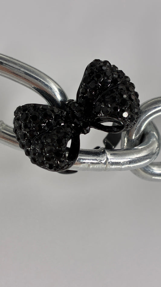 Black Rhinestone Bow Ring