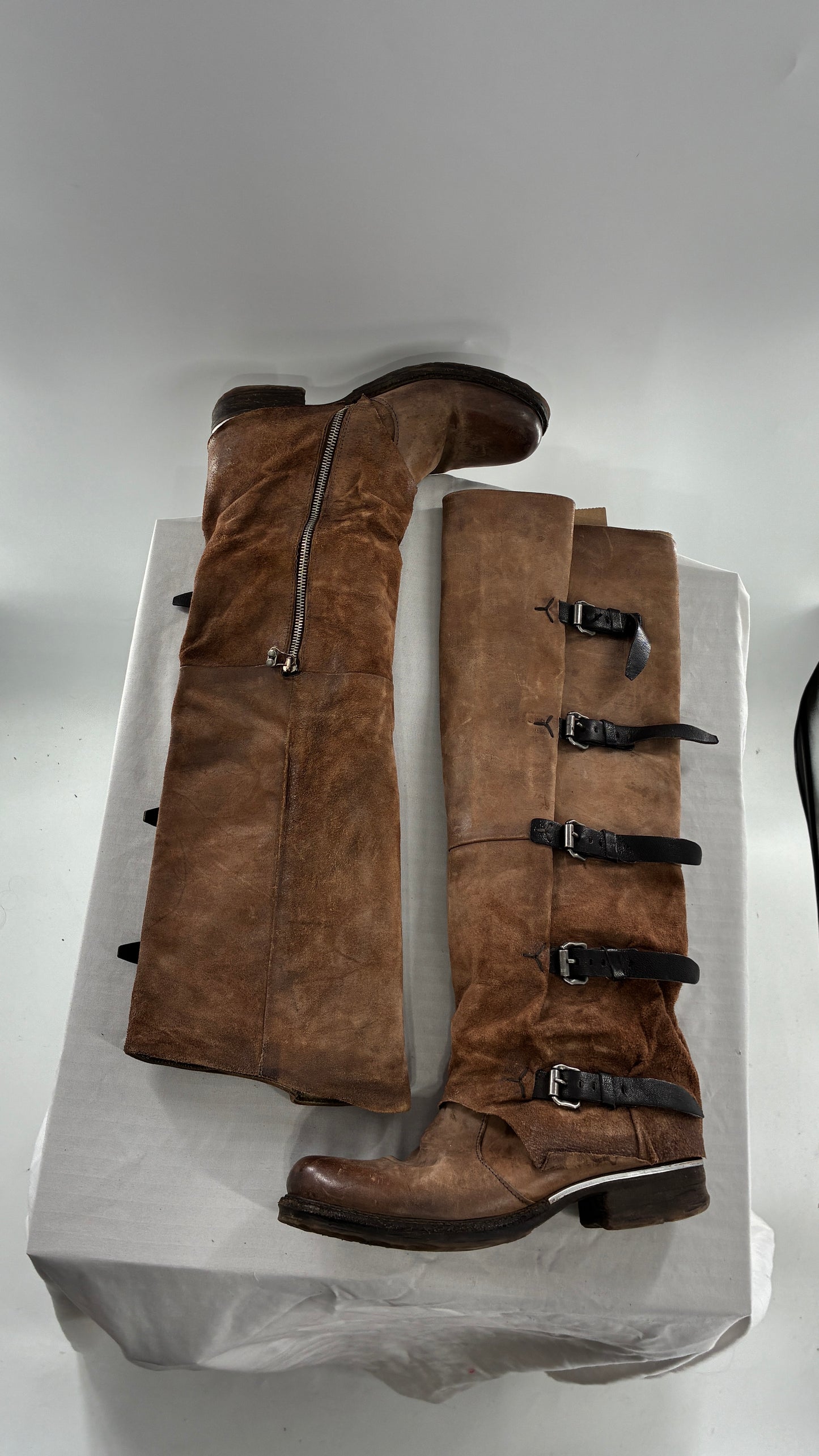 Tatum Over the Knee AS98 Distressed Worn Boots (41)