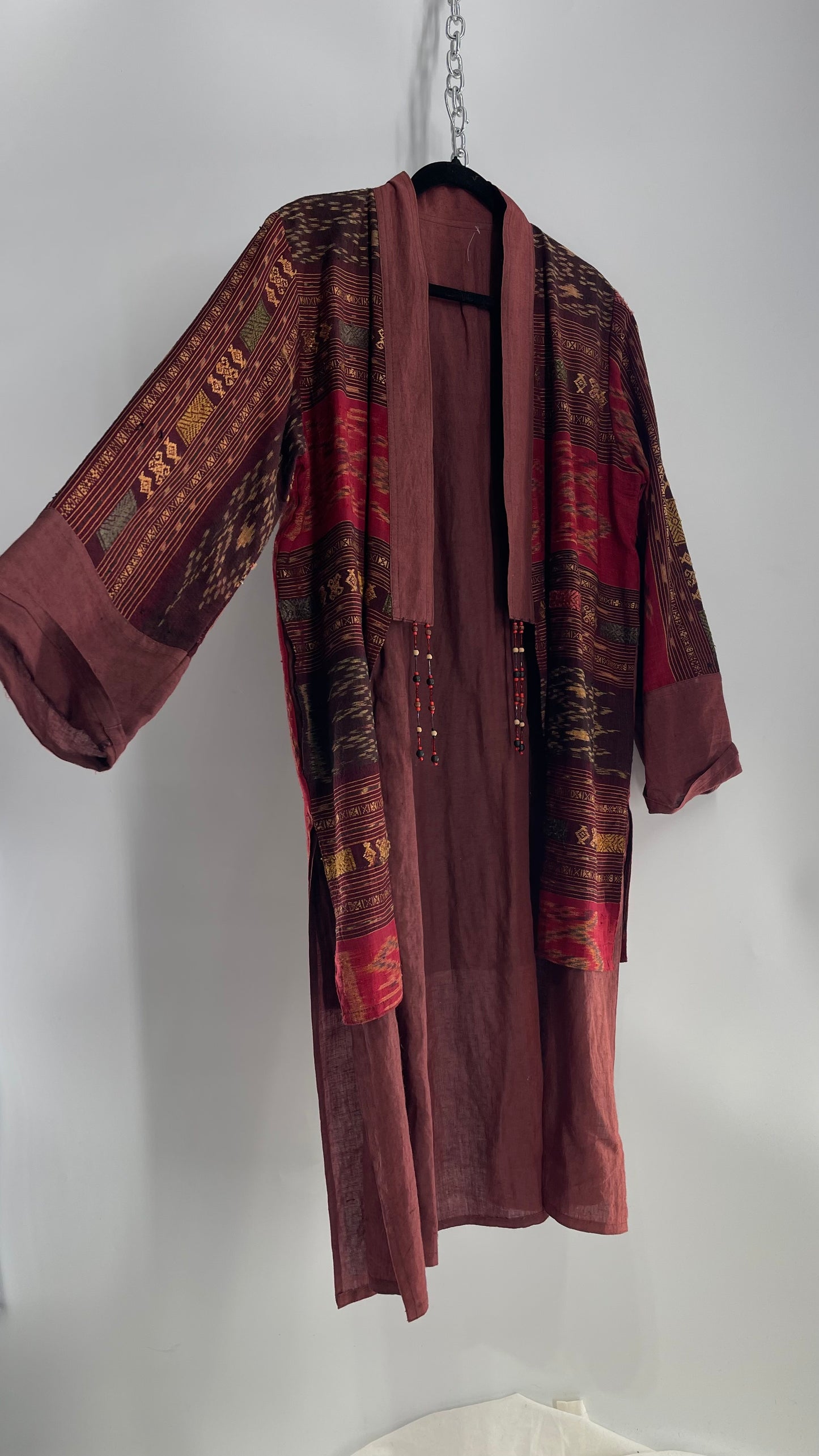 Laise Adzer Vintage Heavily Embroidered, Linen Patchwork Set (M/L)