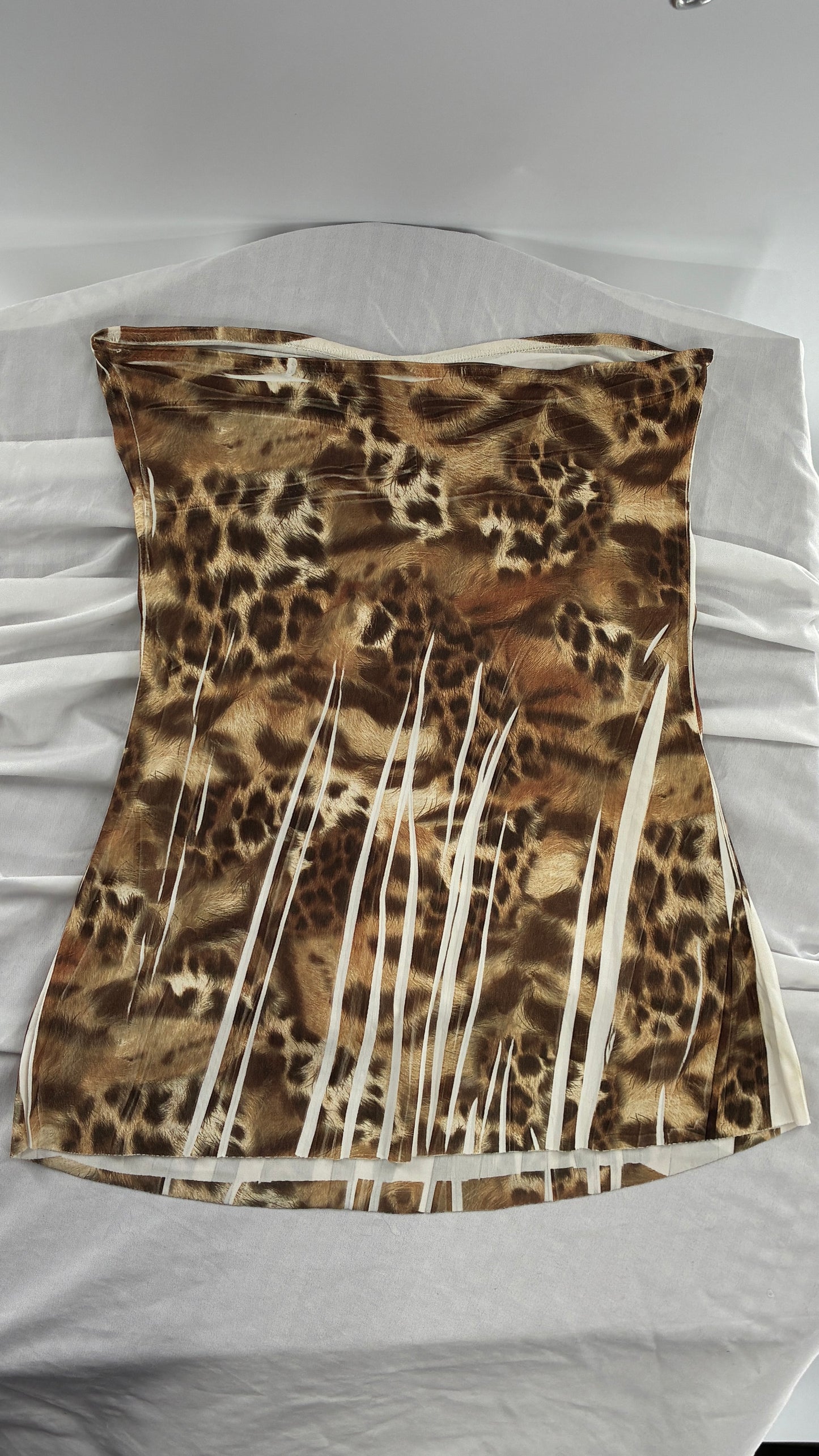 Vintage JL♥️ 1990s Animal Printed Graphic Tube Top (Medium)