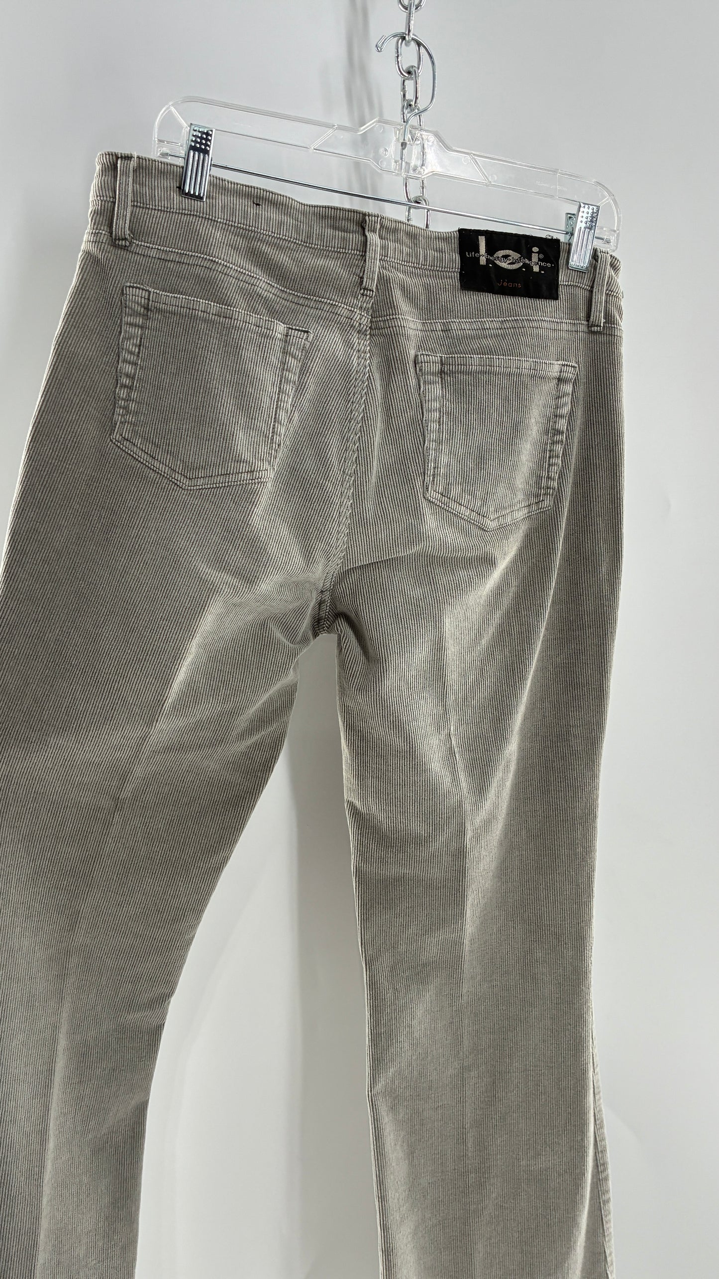 Vintage LEI Grey Corduroy Flare Pants with Fading Detail (13)