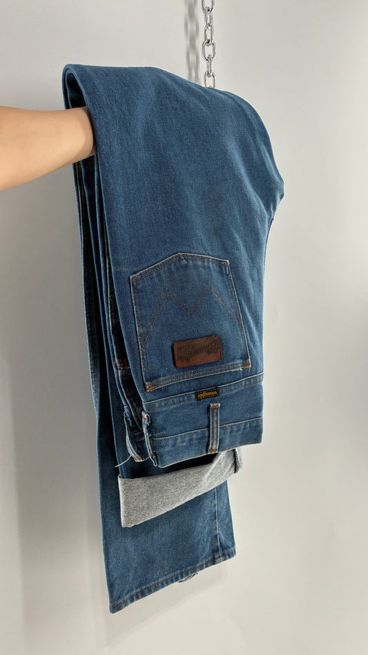 Vintage Free People WRANGLER Light Wash High Waisted Jeans (31x38)