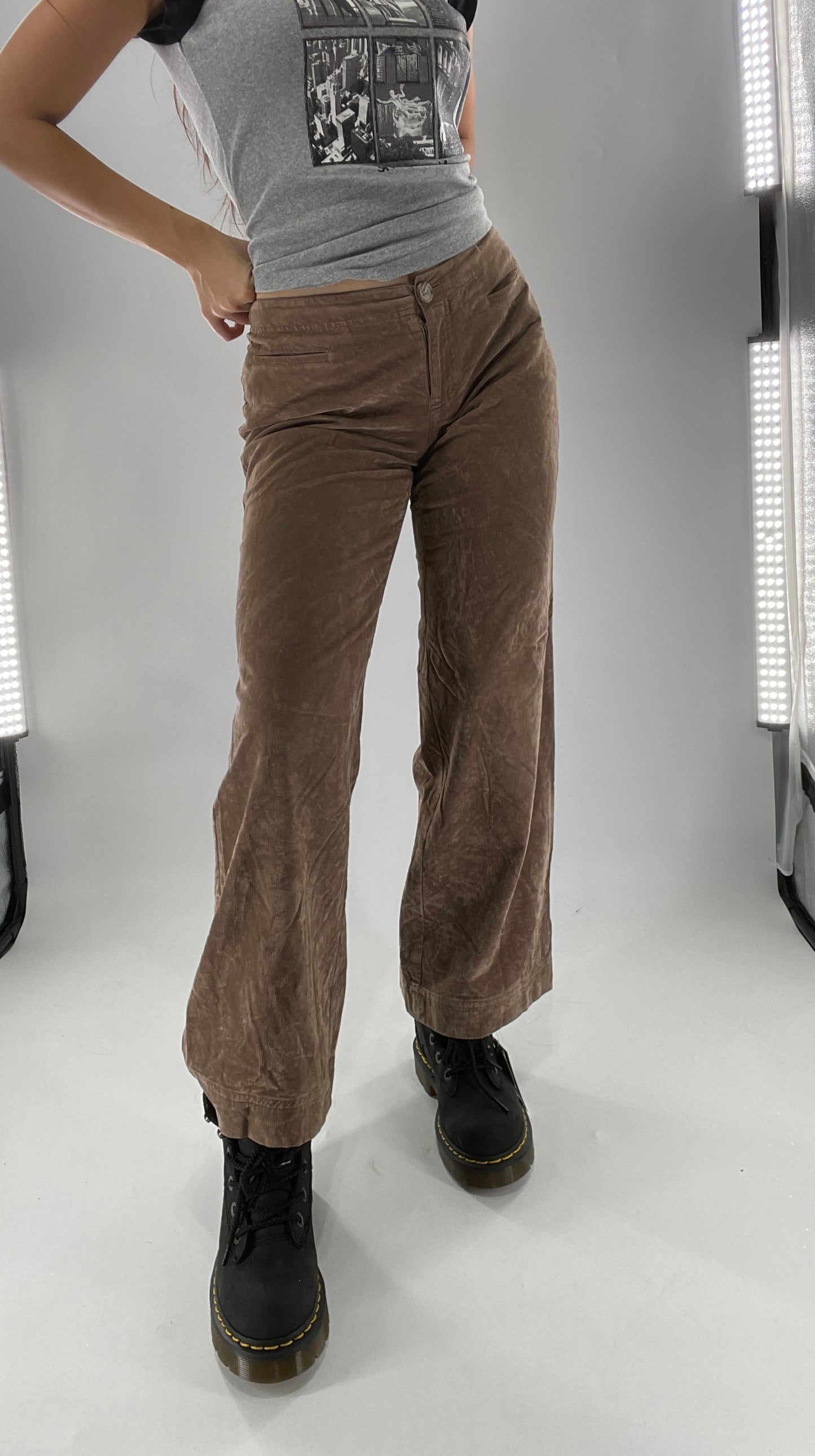 Vintage Crushed Corduroy Cropped Straight Leg Trouser J JILL (2P)