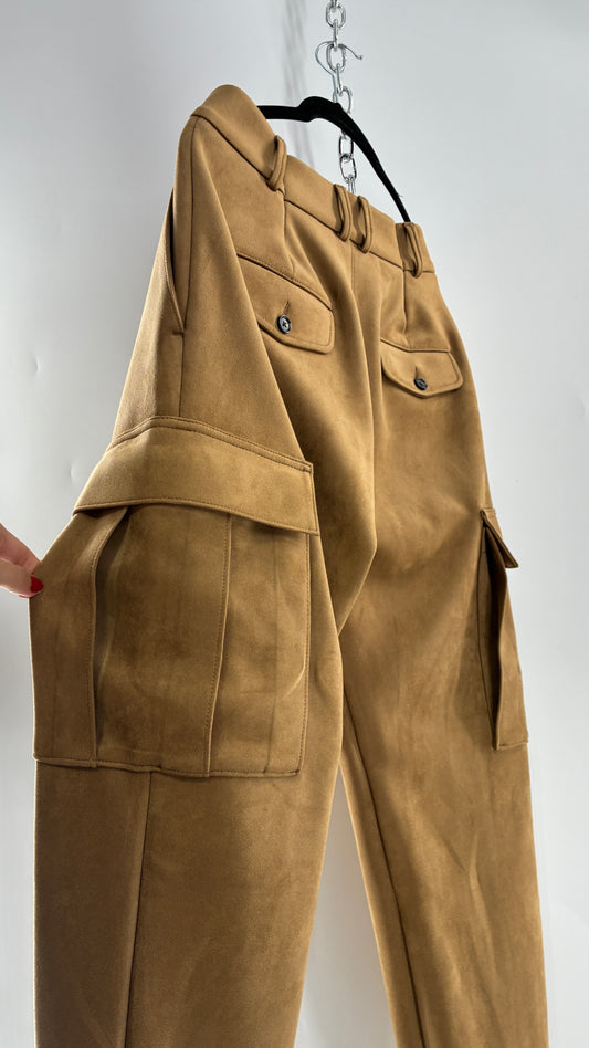 BANANA REPUBLIC Ultra Thick Baggy Vegan Suede Comfy Cargos (4)