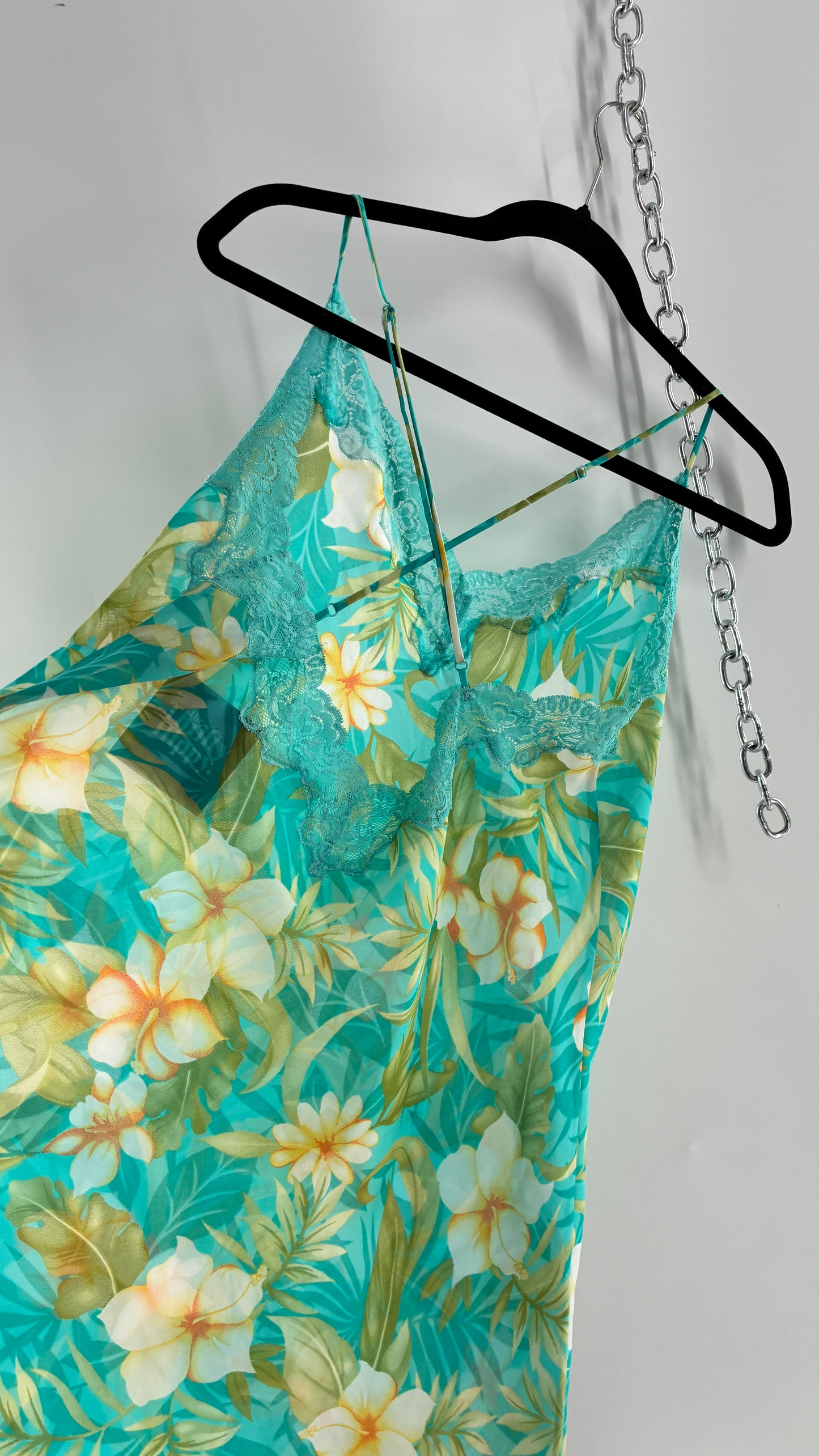 Vintage Valerie Stevens Sheer Tropical Camisole Dress (Large)