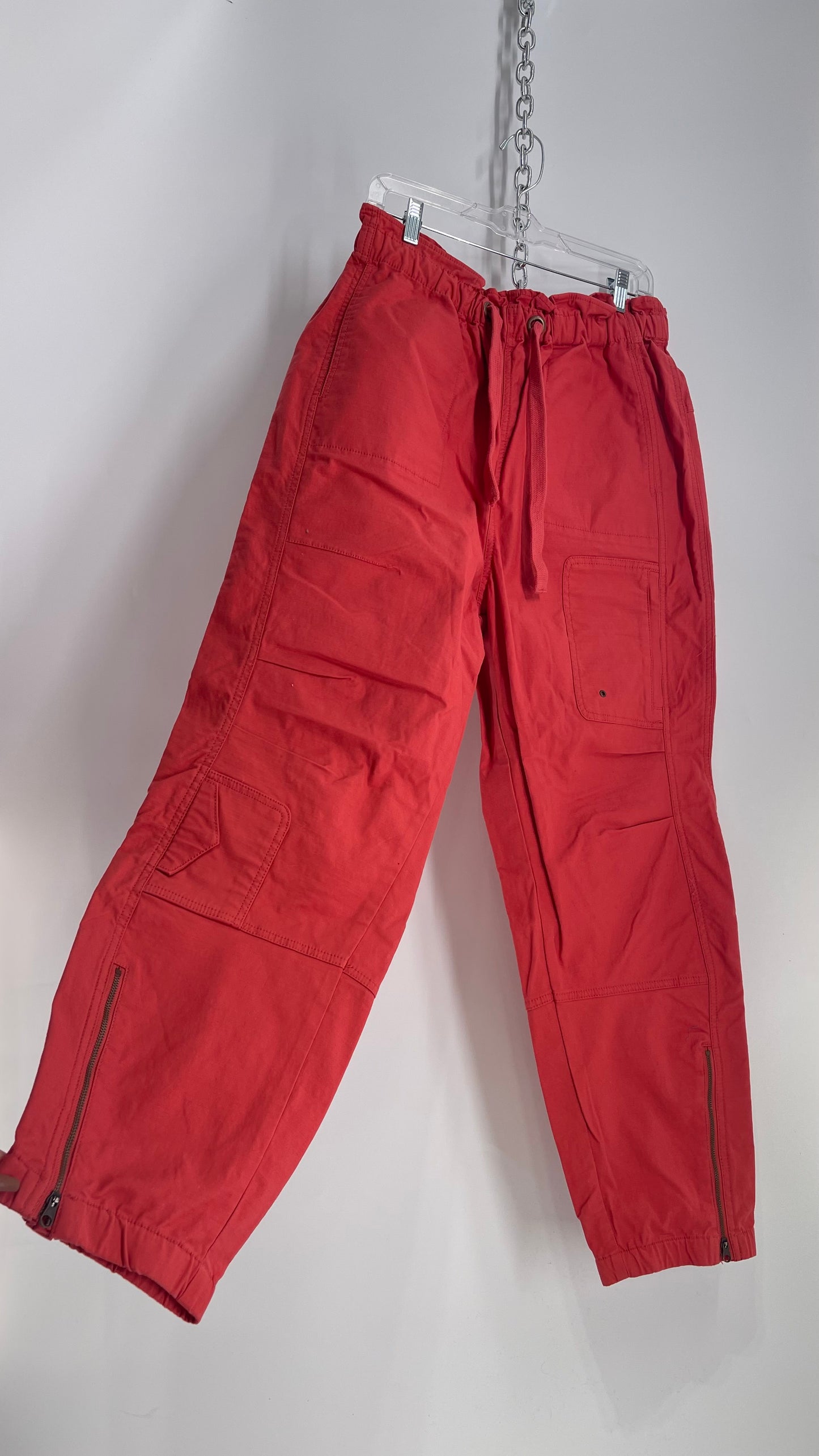 Free People Movement Salmon Zipper Pocketed Canvas Cargos (Large)