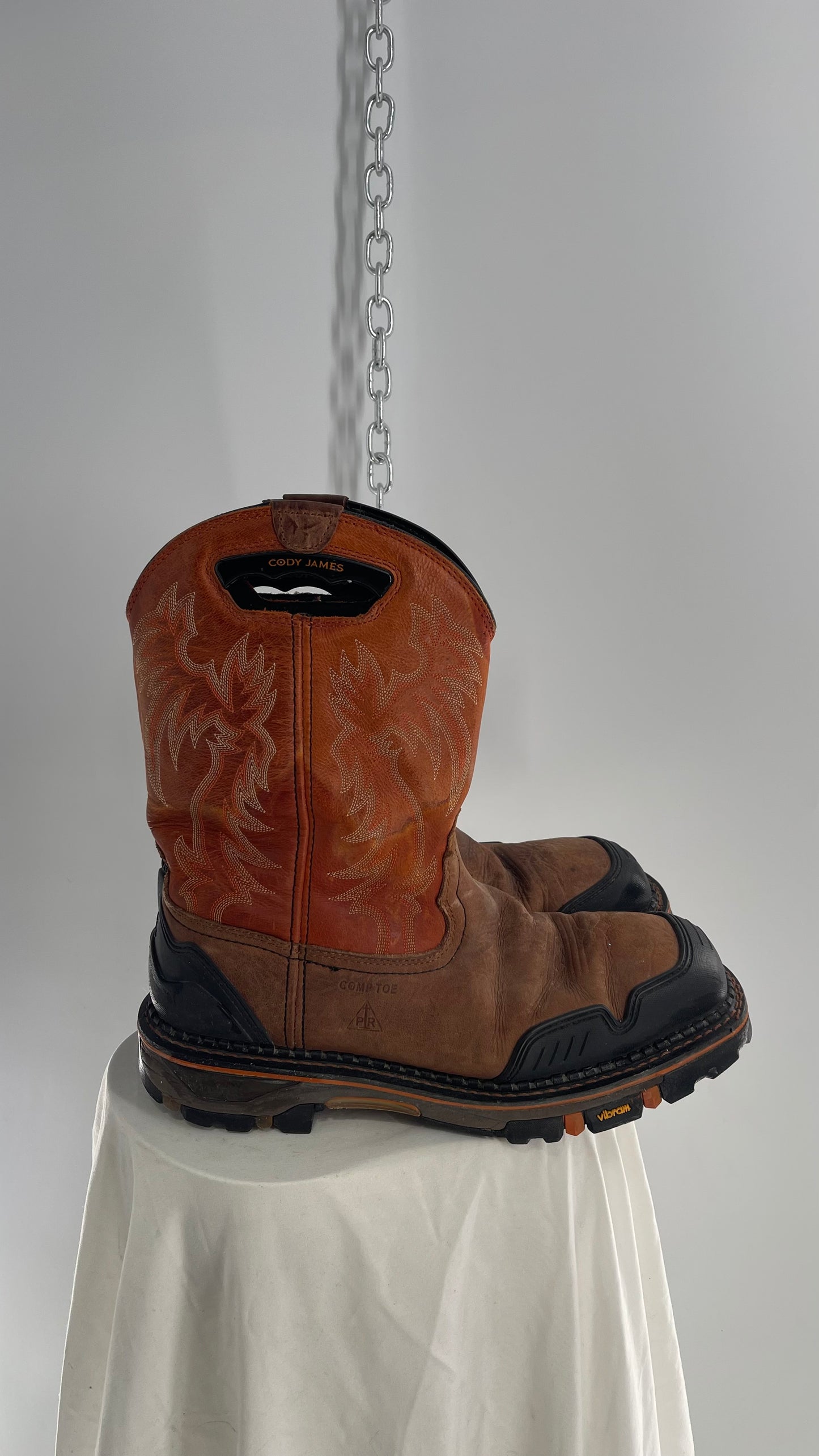 Cody James Men’s Leather Decimator Western Work Boot Nano Composite Toe Heavy Duty (13)