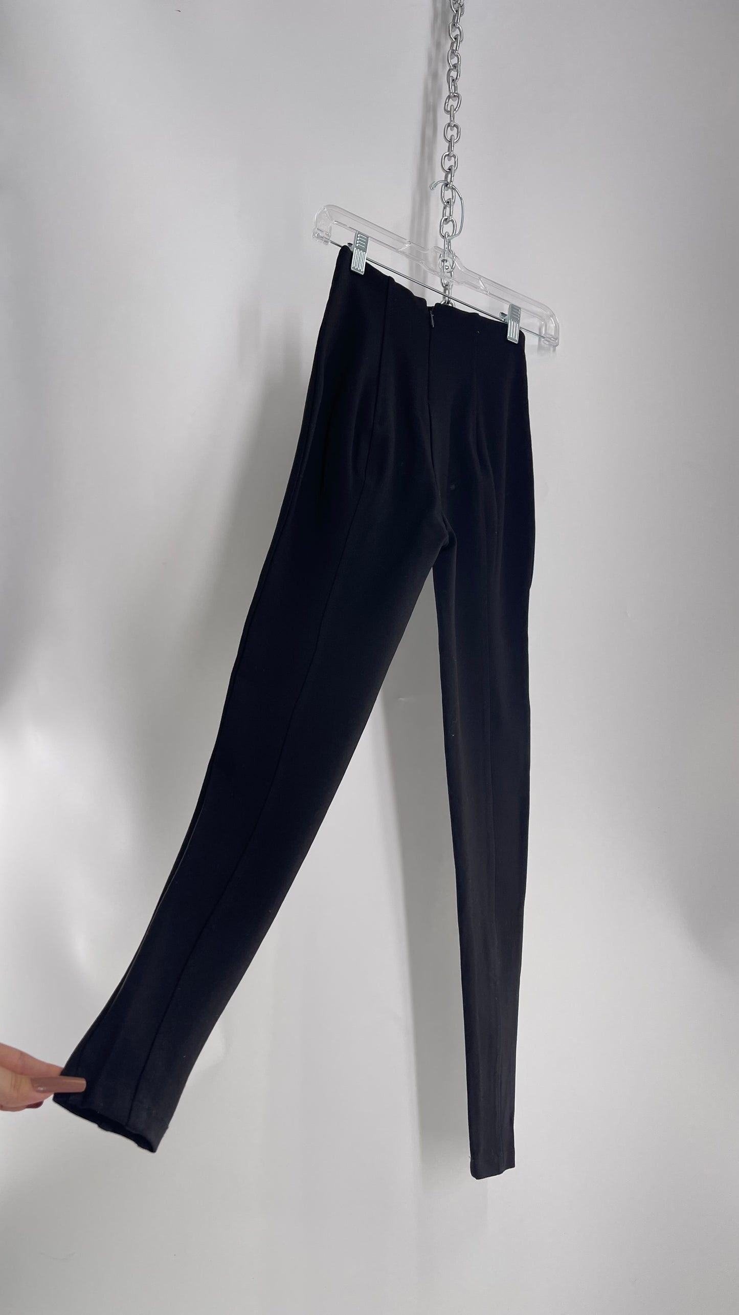 Urban Outfitters Silence + Noise Black High Waisted Pleated Pants with Built In Buttoned/Corset Detailing (XS)
