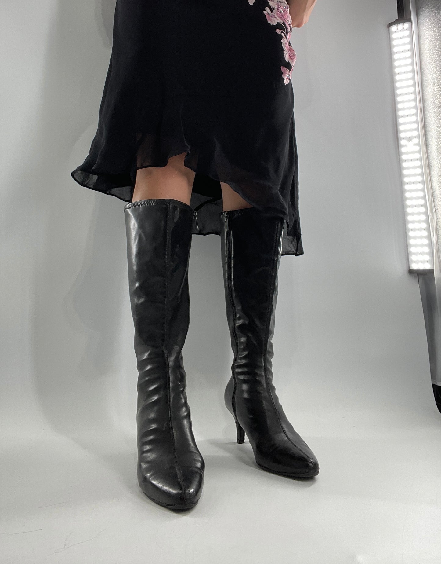 Vintage Kitten Heel Knee High Boots