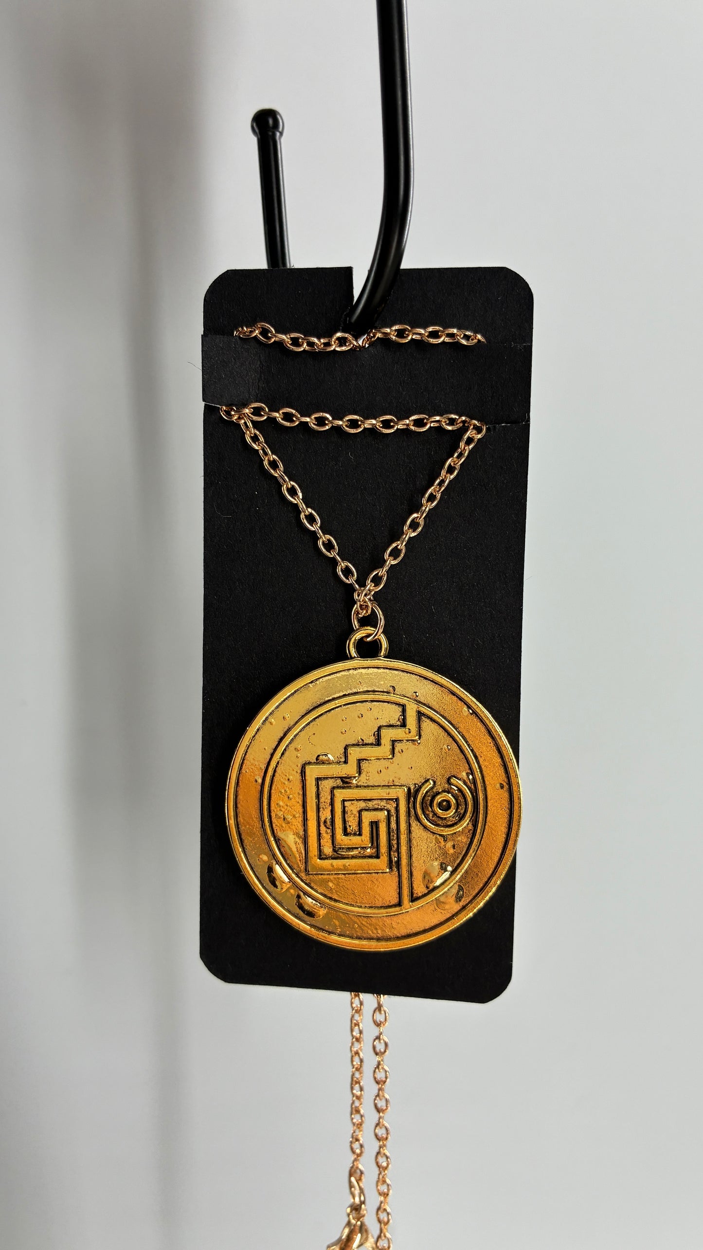Gold Embossed Skull Necklace