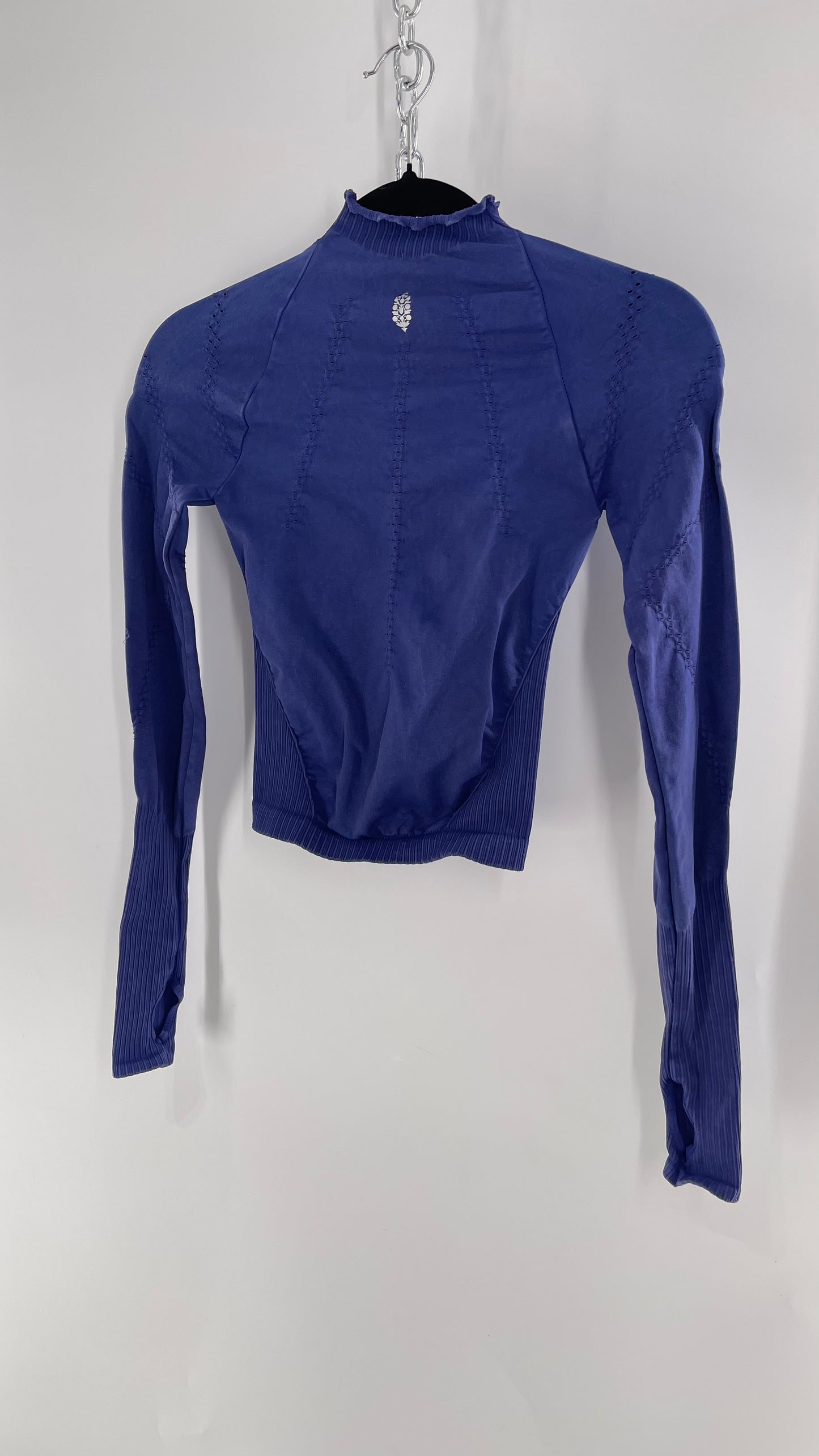 Free People Movement Spandex Perforated Purple Skim Top (XS/S)