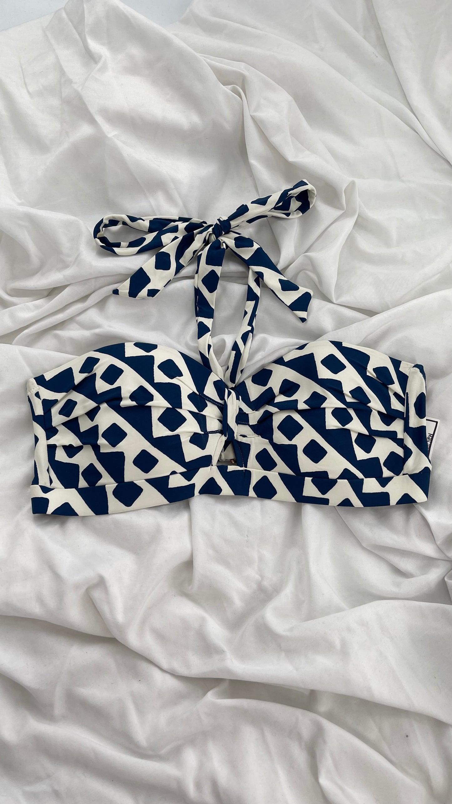 Anthropologie ALIHOP Navy and White Swim Top (Large)