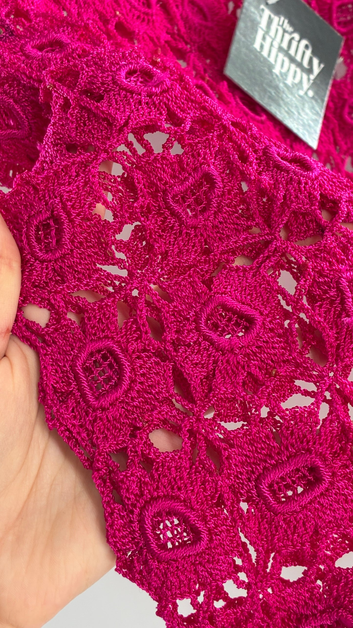Vintage Handmade Crochet Hot Pink (Medium)