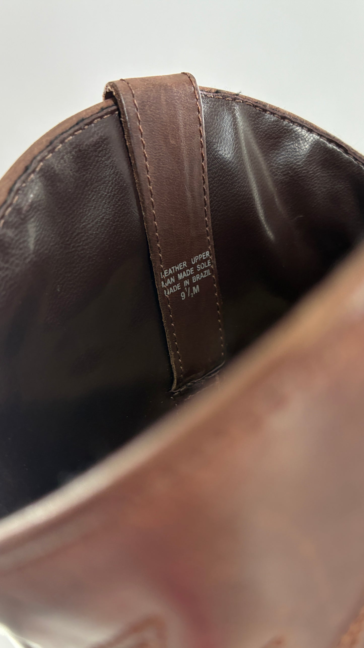 Vintage Genuine Leather Brown Cowboy Boots Made in Brazil (9.5)