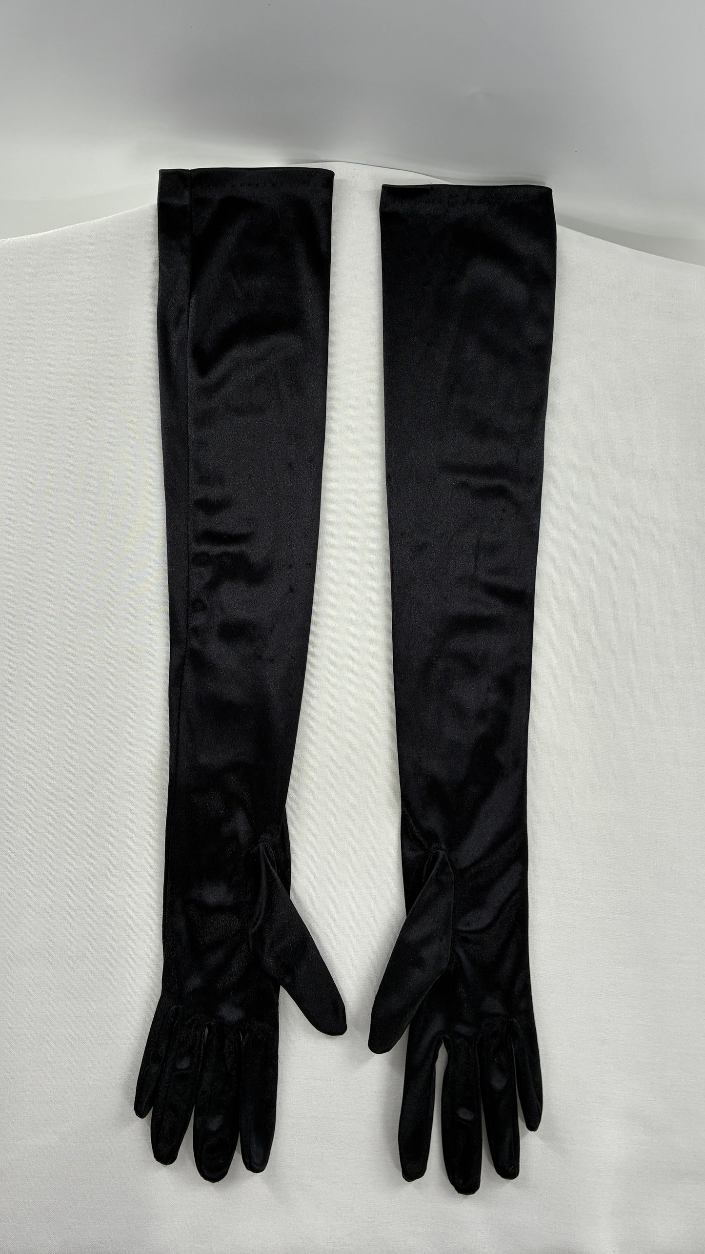 Vintage Black Silky Full Length Gloves