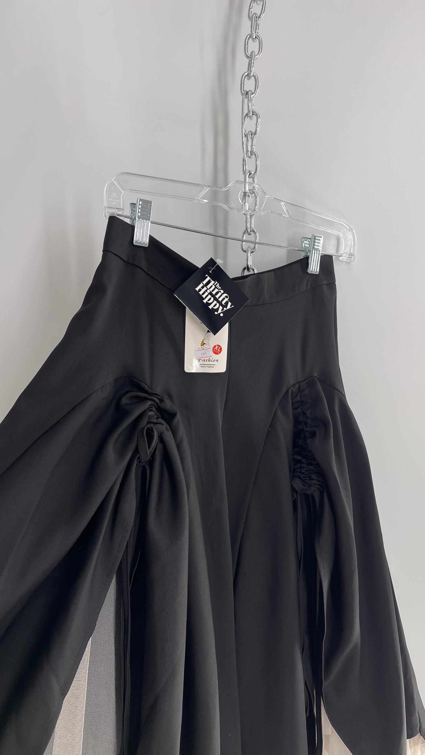 Layered Drape Skirt with Tulle Underlay Tags Attached (XL)