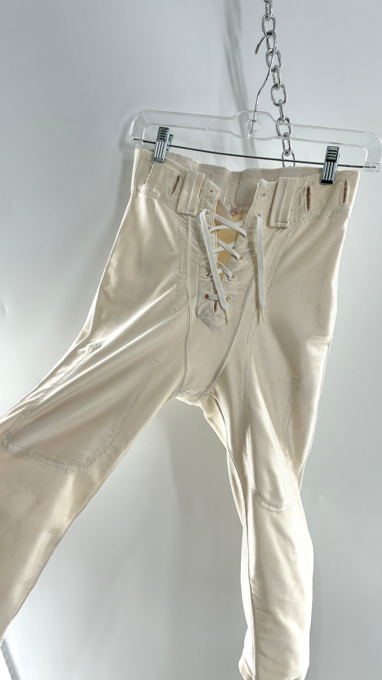 Vintage Ivory Football Style Lace Up Shorts (30)