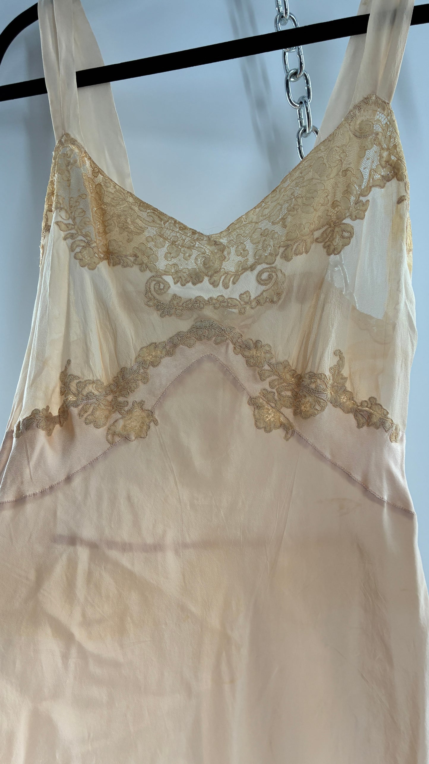 Vintage 1950s Handmade French Silk Nightgown Style Dress