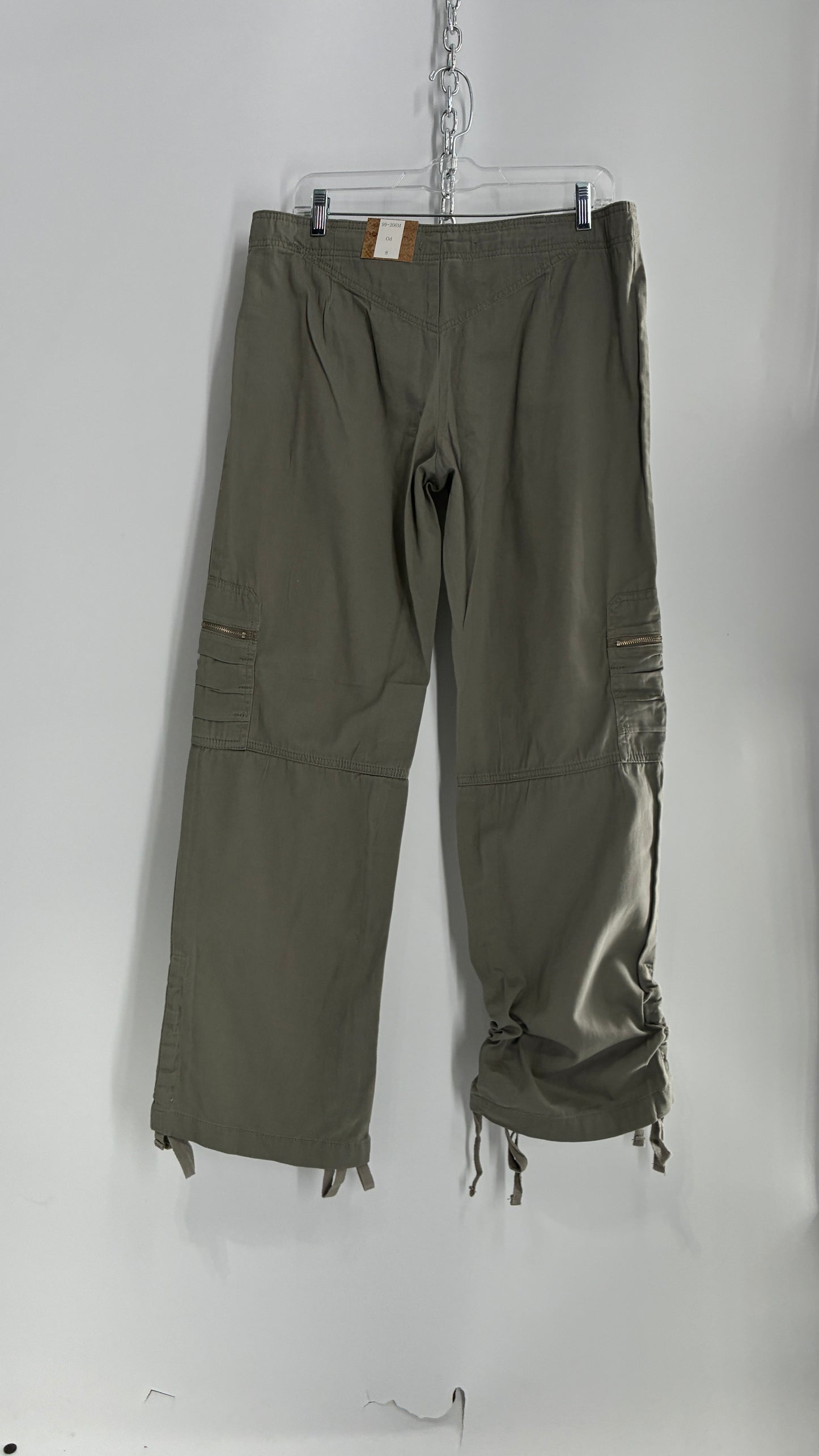 Deadstock Vintage MOKACHINO Grey Green Drawstring Cargos (8)
