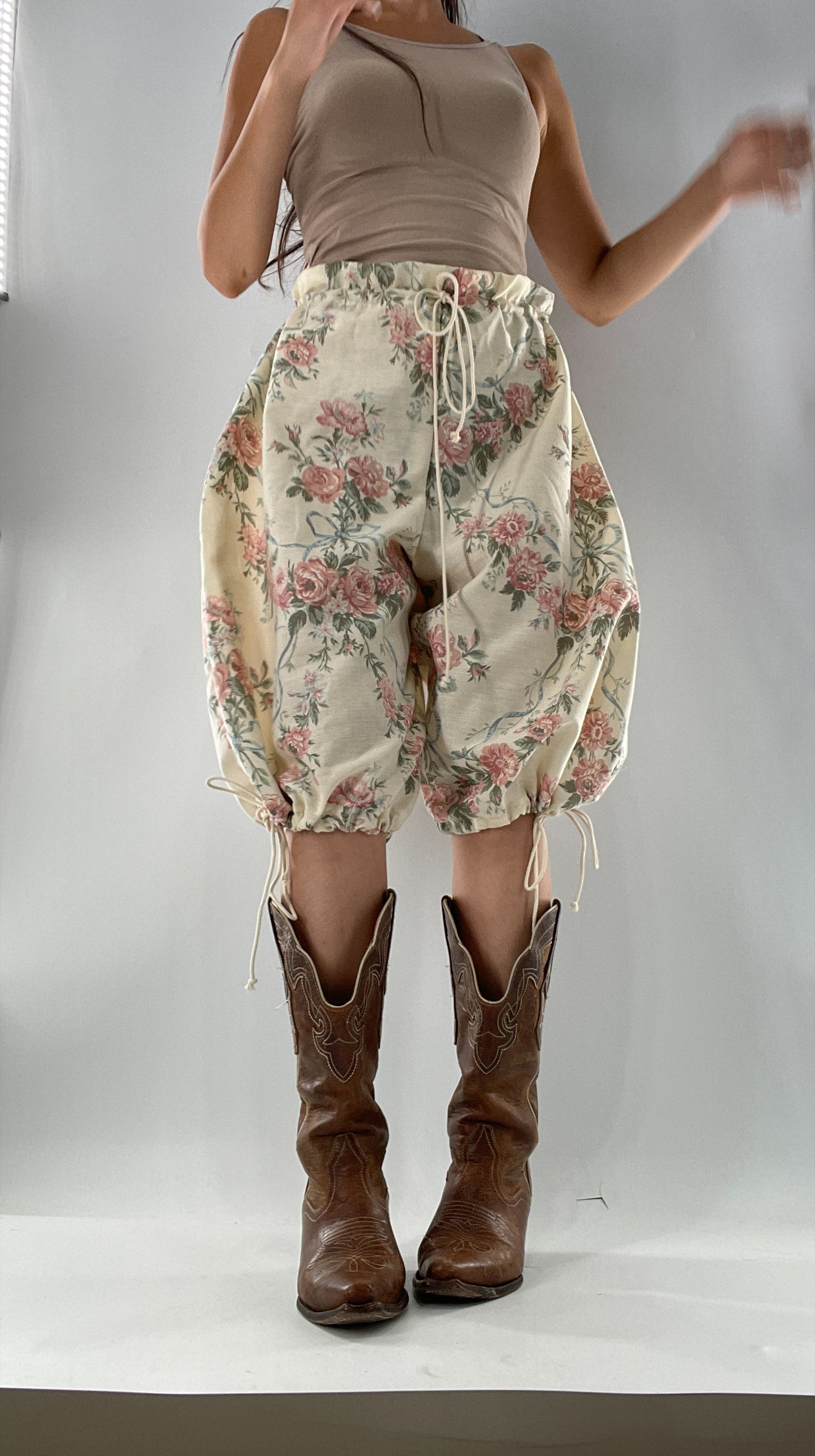 Custom Vintage Cottage Short/Capri Oversized or Cinched (One Size)