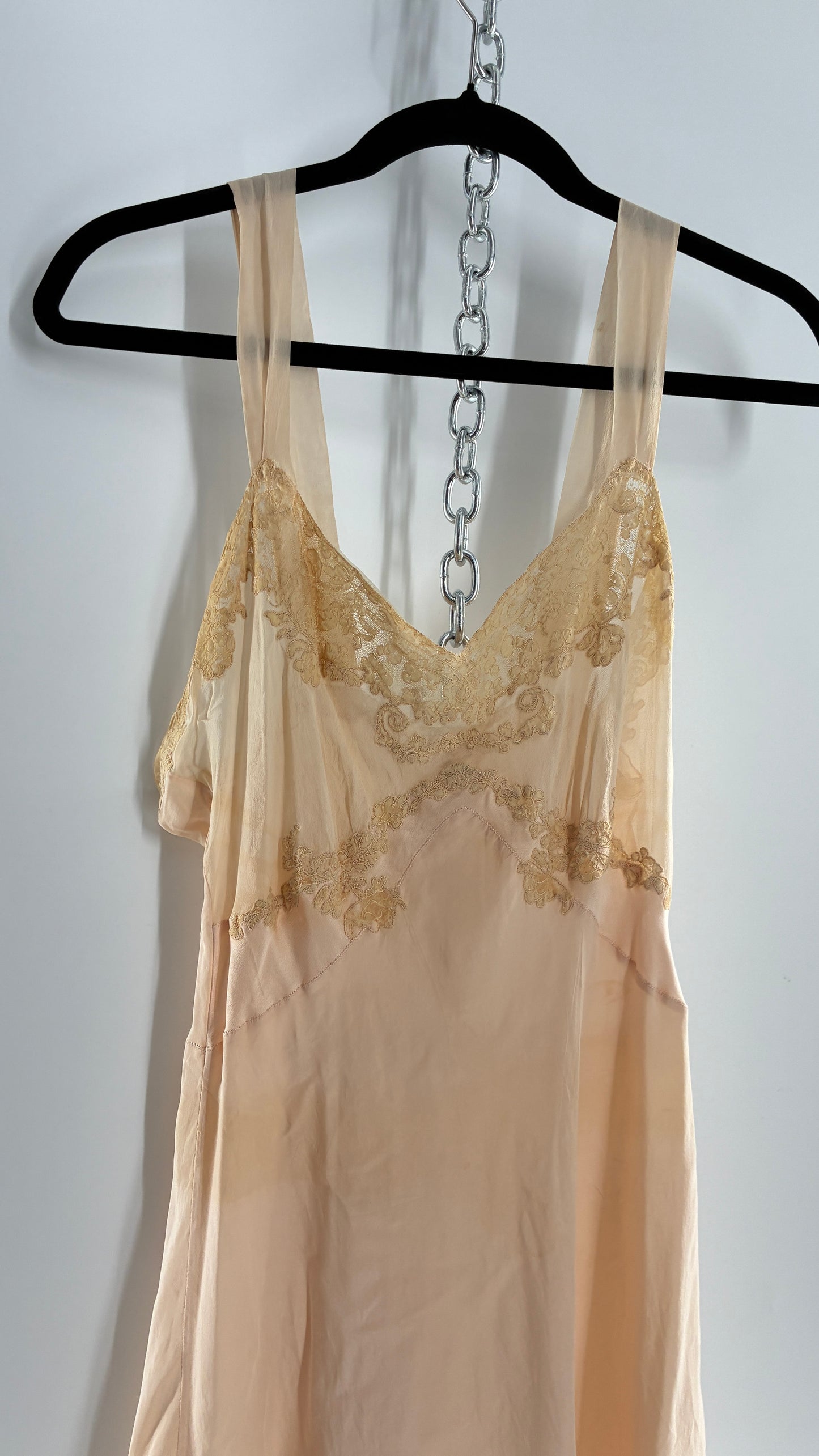 Vintage 1950s Handmade French Silk Nightgown Style Dress