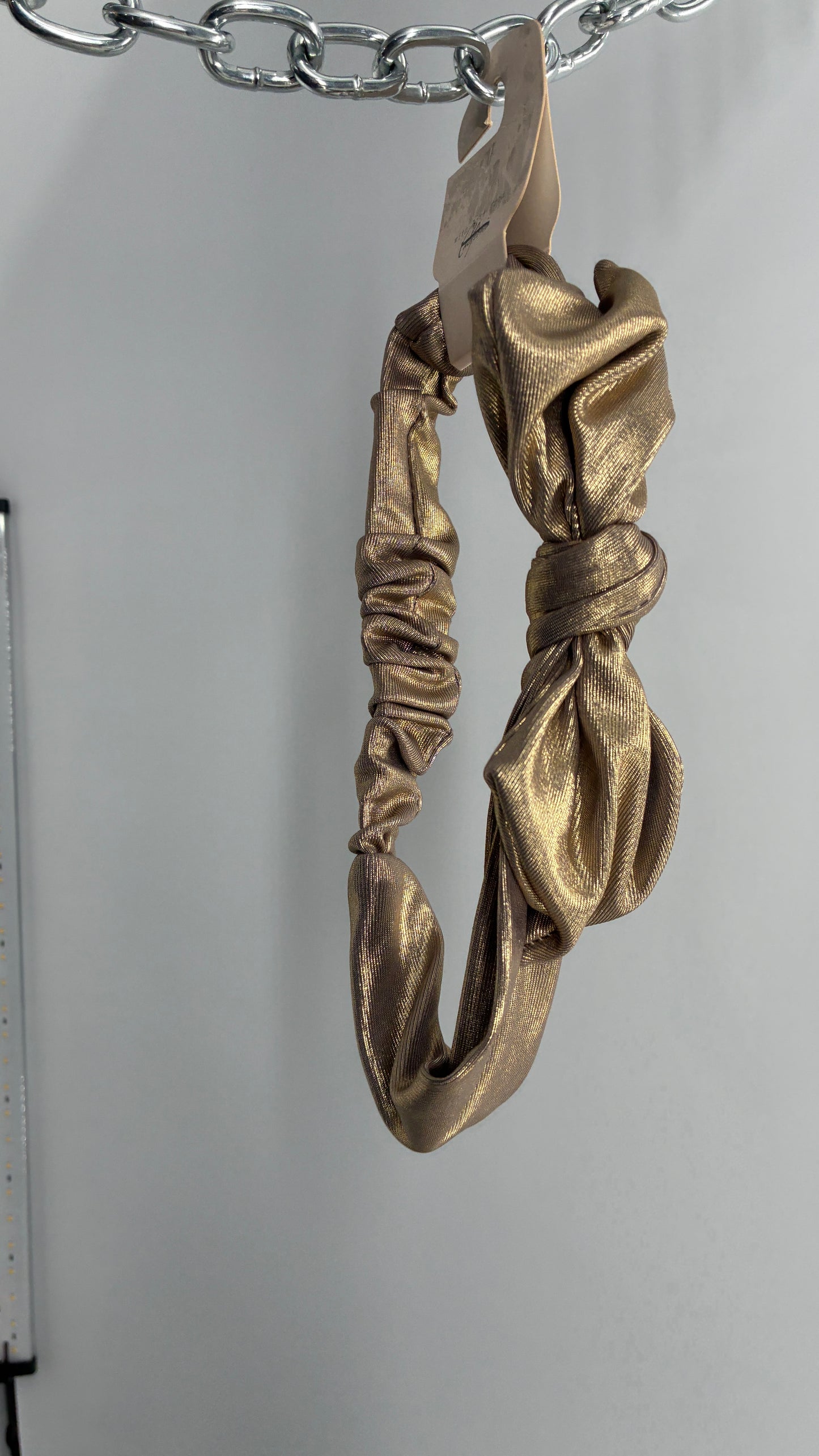 Bronze Metallic Gold Headband with Tags Attached
