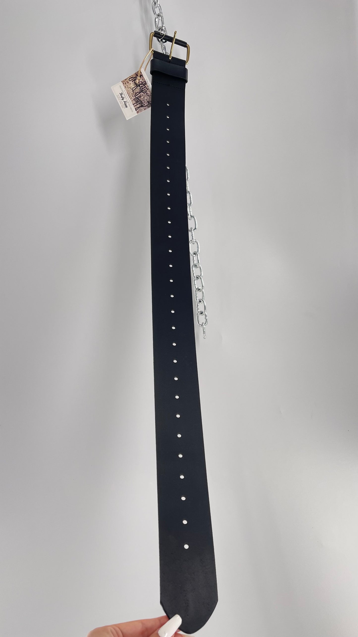 Banana Republic Wide Black Italian Cow Leather Belt (Small)