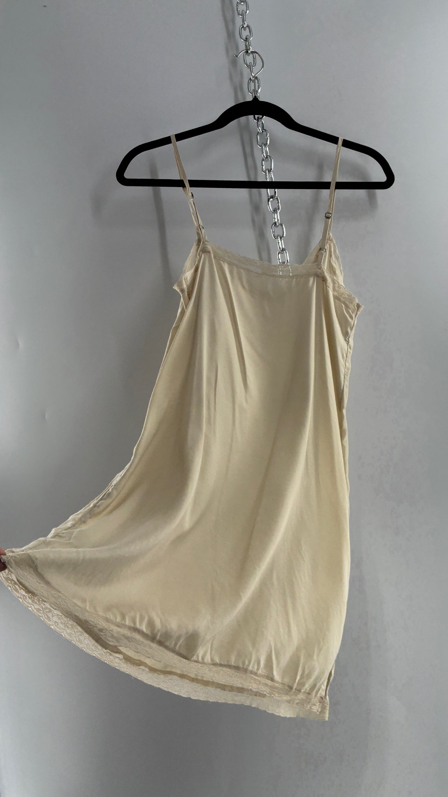 Beige Slip Dress with Lace Trim (2)