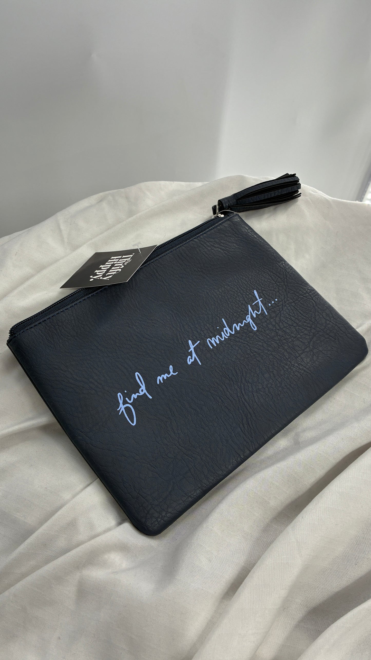 AERIE Find Me at Midnight Vegan Leather Tassel Pouch