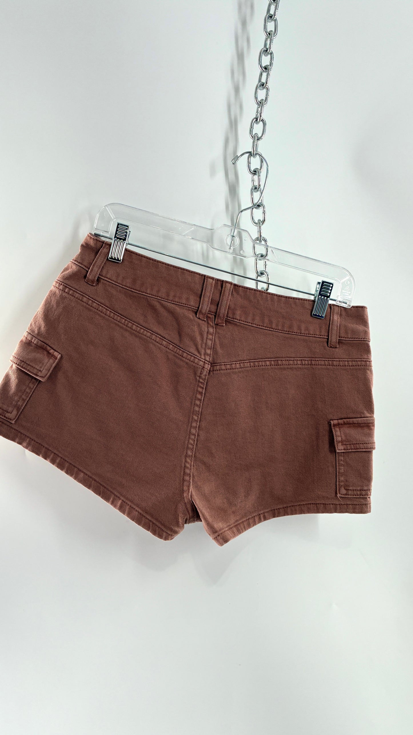 Low Rise Micro Mini Brown Cargo Short (Small)