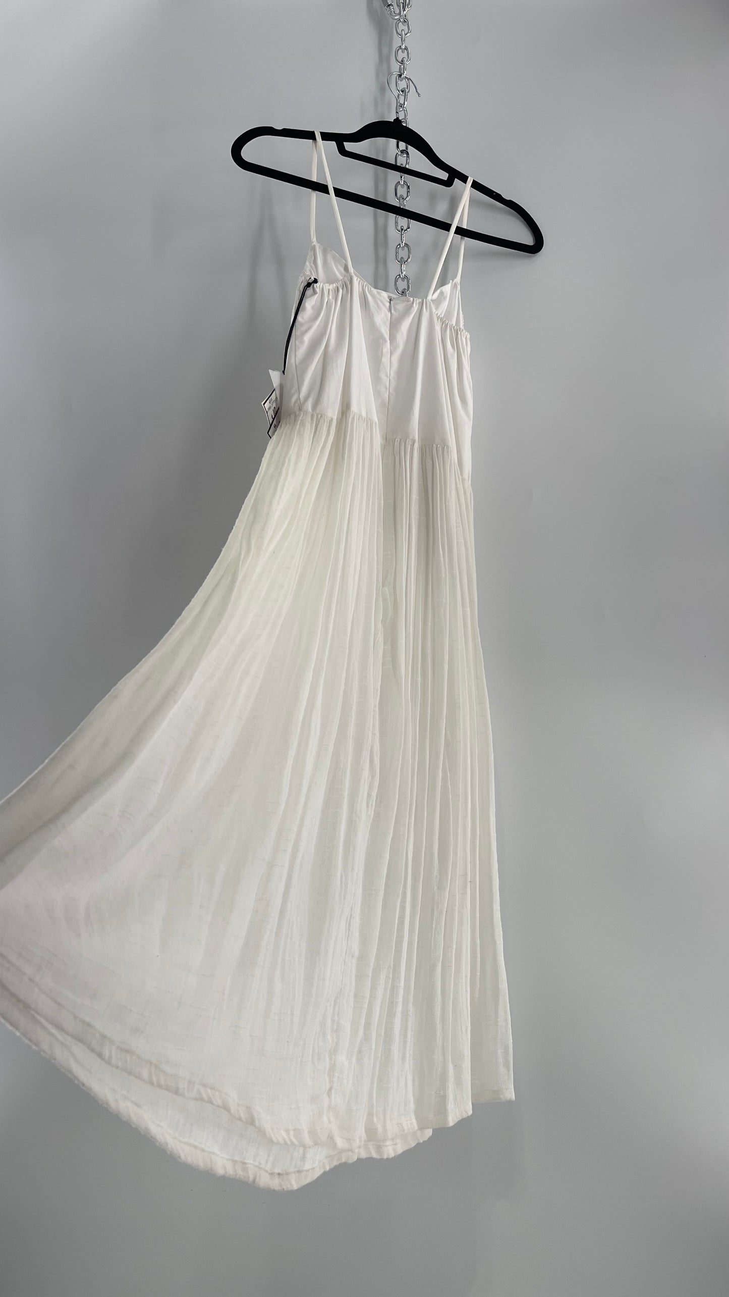 ØM Objects Without Meaning White Dress with Woven Skirt and Tags Attached (Large)