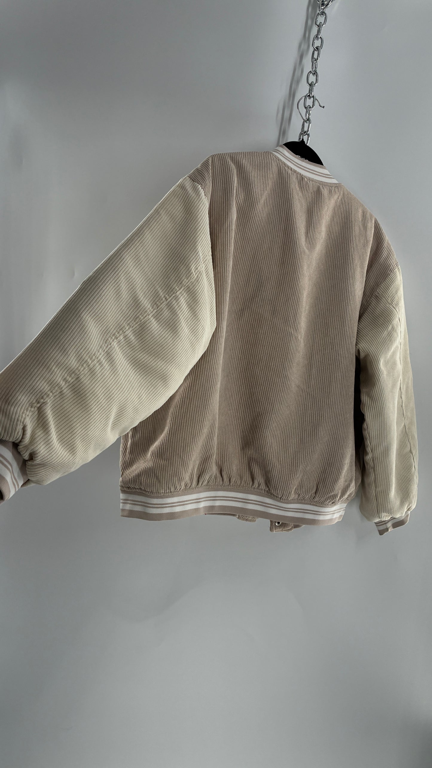 Cult Favorite Corduroy NYC Patch/Badge Varsity Jacket (XL)