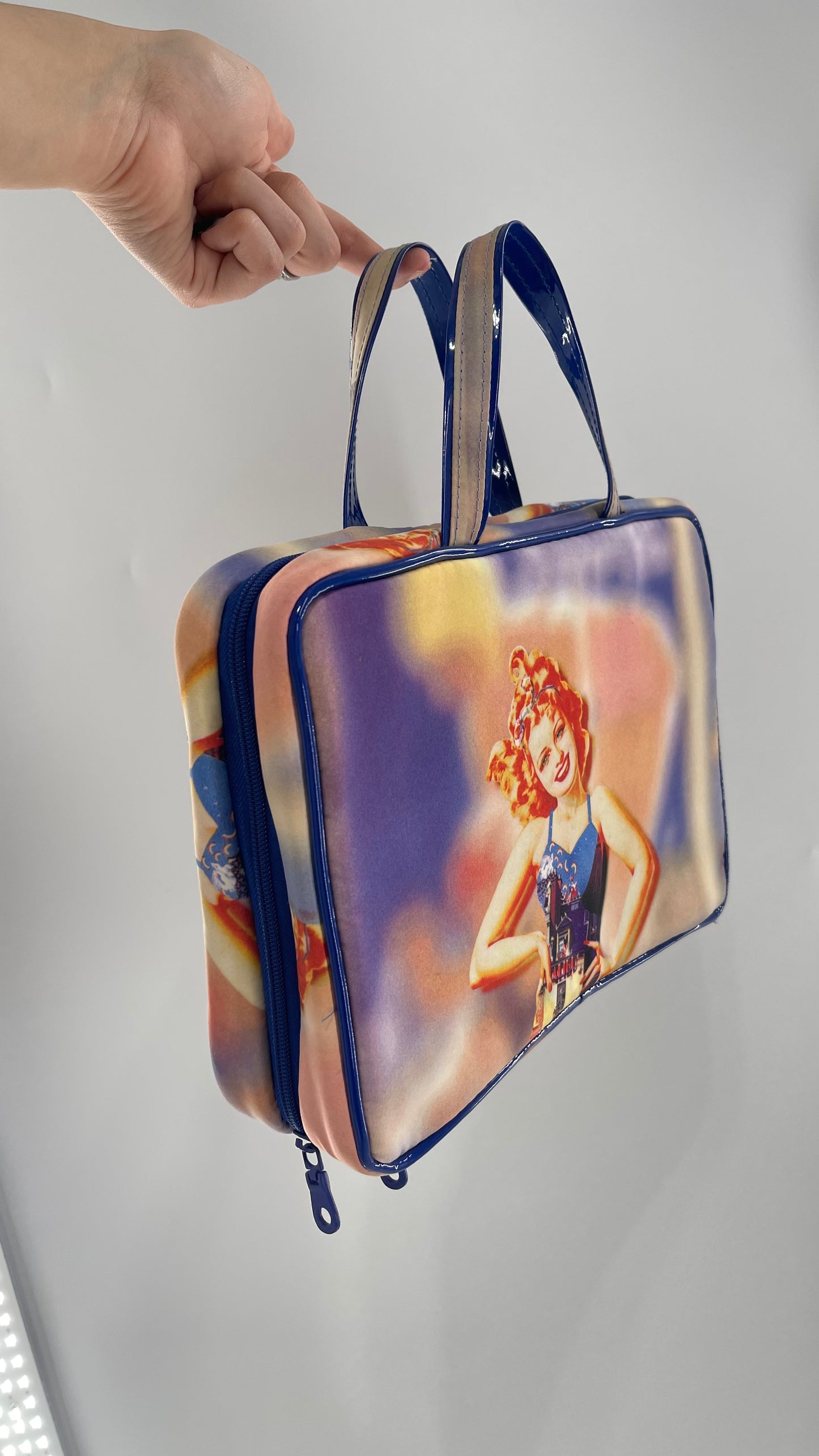 Vintage Carry On PinUp Organizer Purse/ Cosmetic Bag