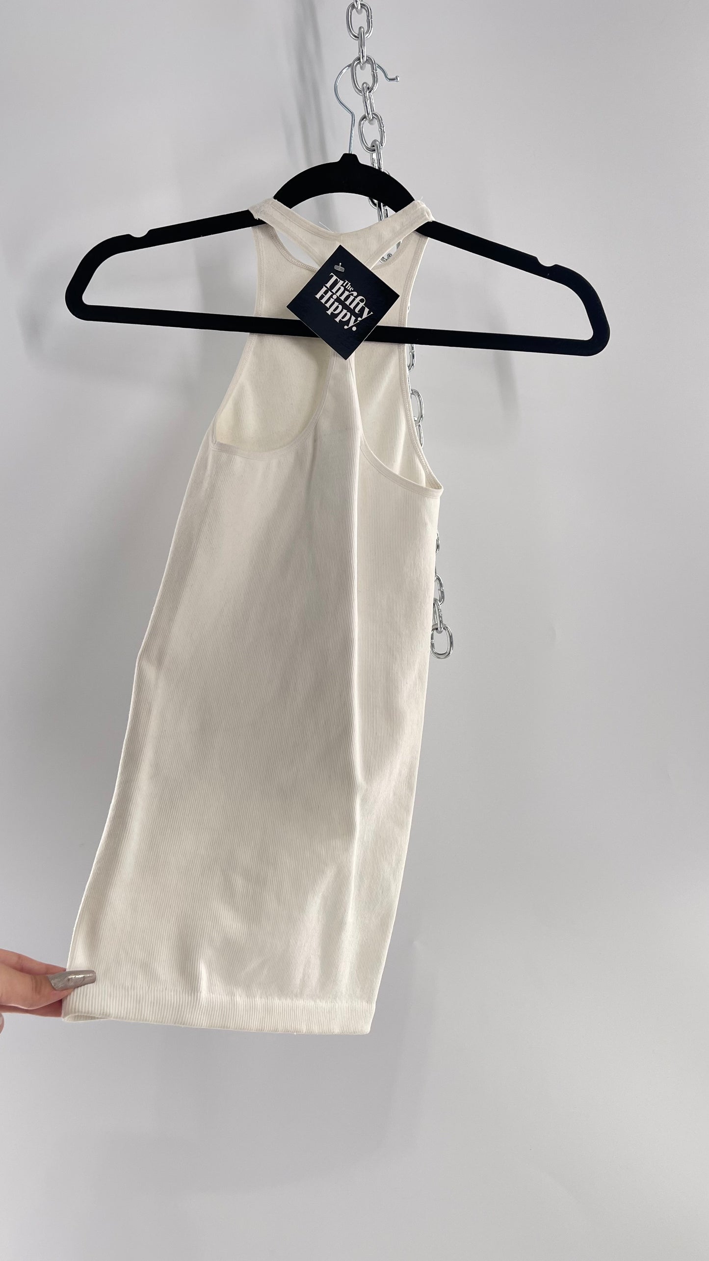 Free People Movement White Halter Stretchy Tank Top (XS/S)