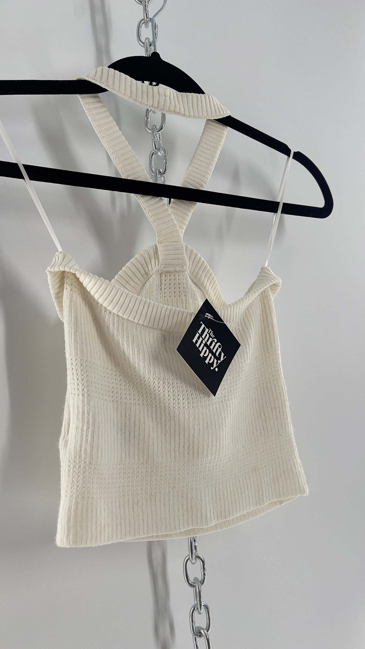 Urban Outfitters Perforated Cropped Halter (Medium)