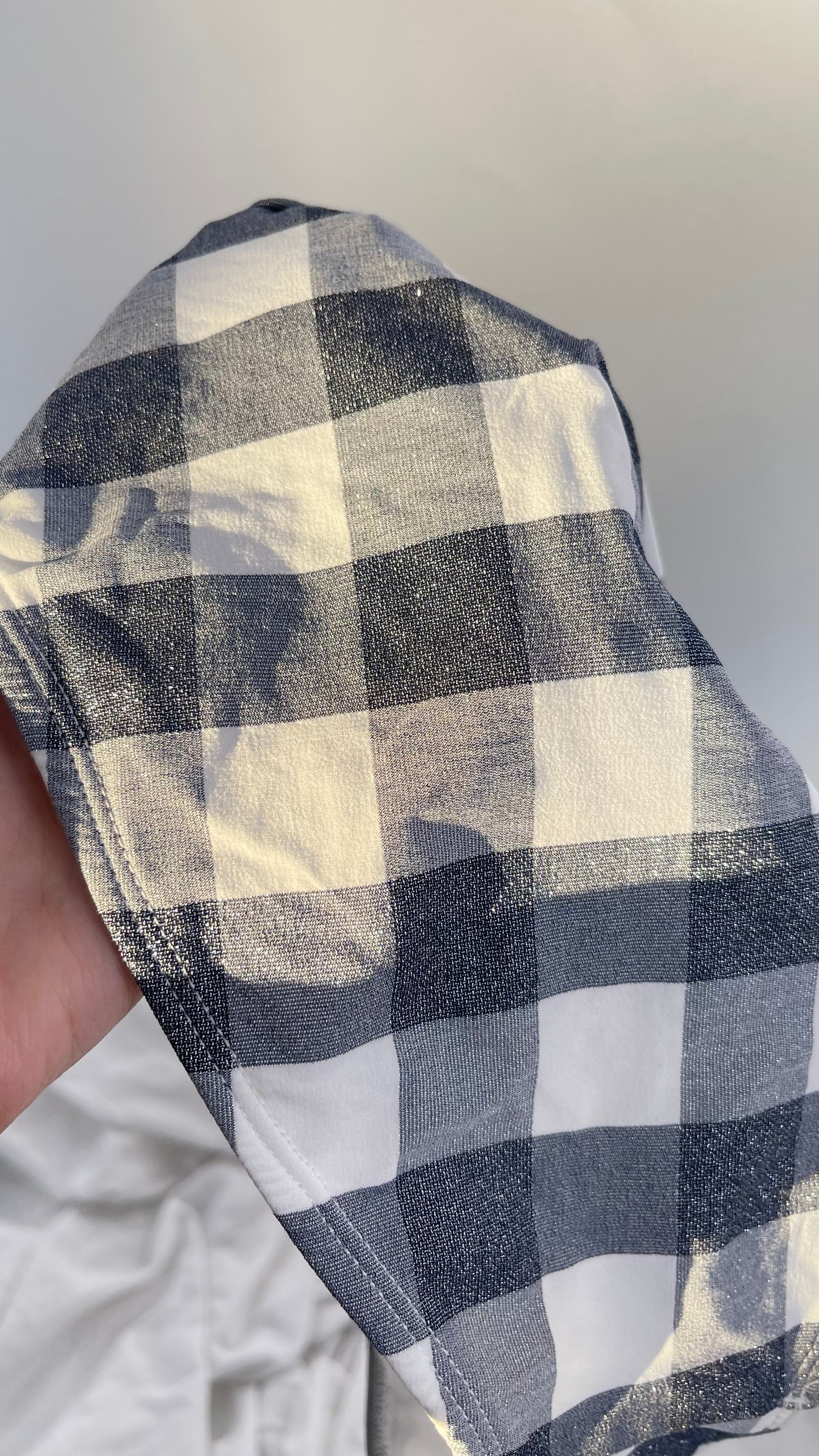 Urban Outfitters Out From Under Gray Glitter Gingham/Picnic 90s Cut Swim Bottoms (Medium)