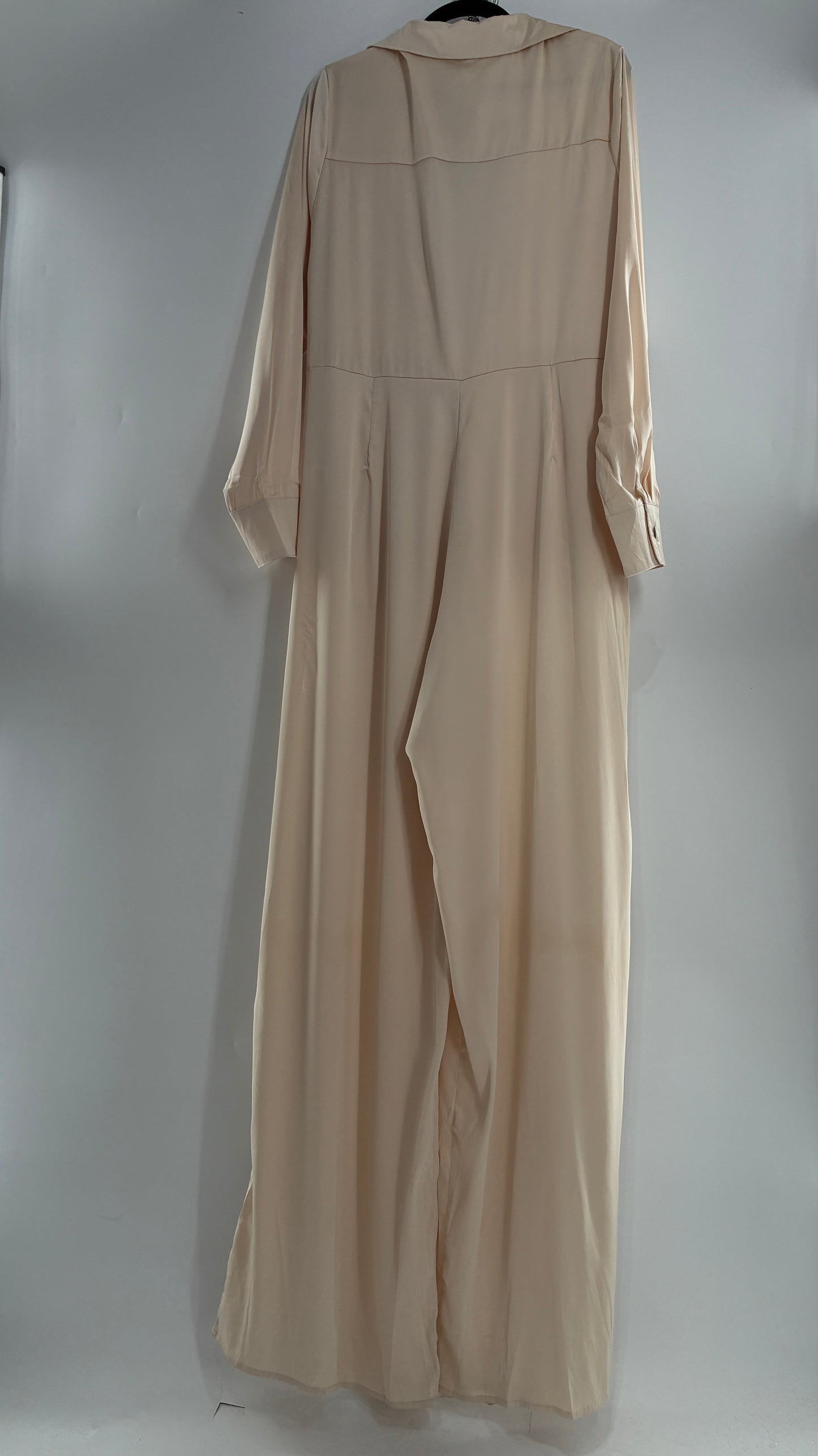 FASHION NOVA Silky Champagne Wide Leg Jumpsuit (XXL)