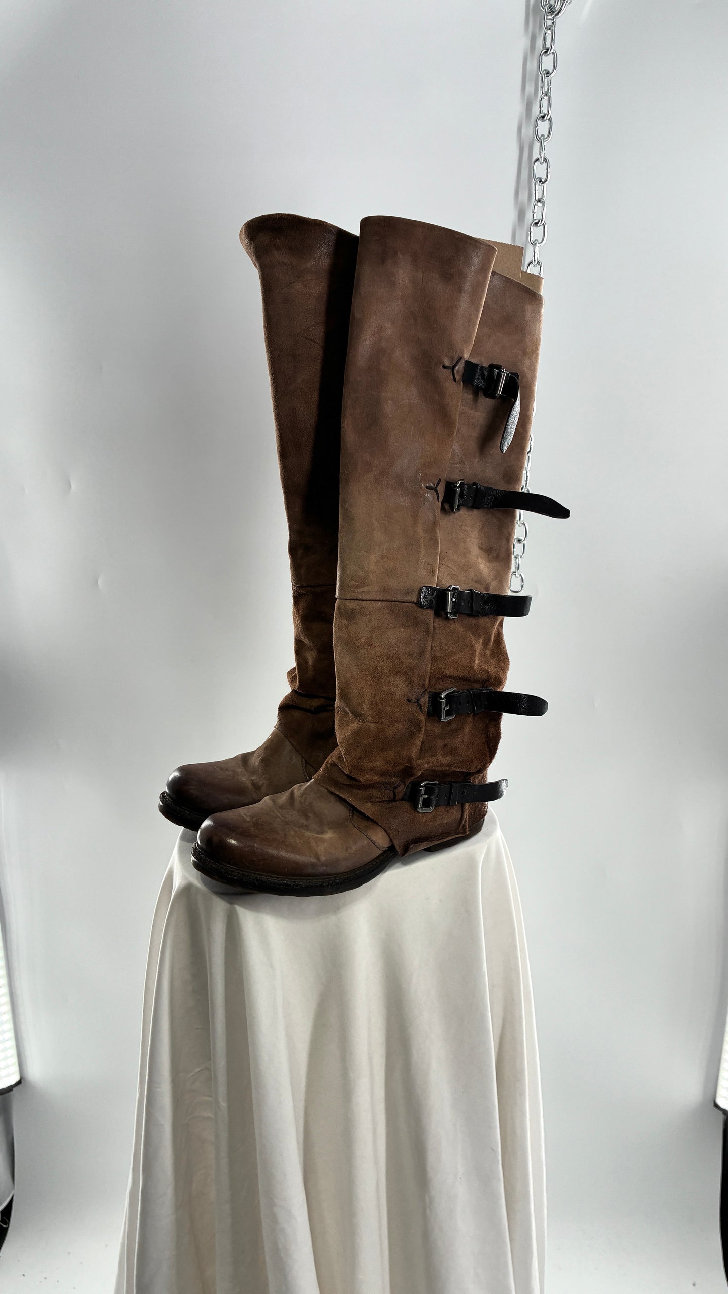 Tatum Over the Knee AS98 Distressed Worn Boots (41)