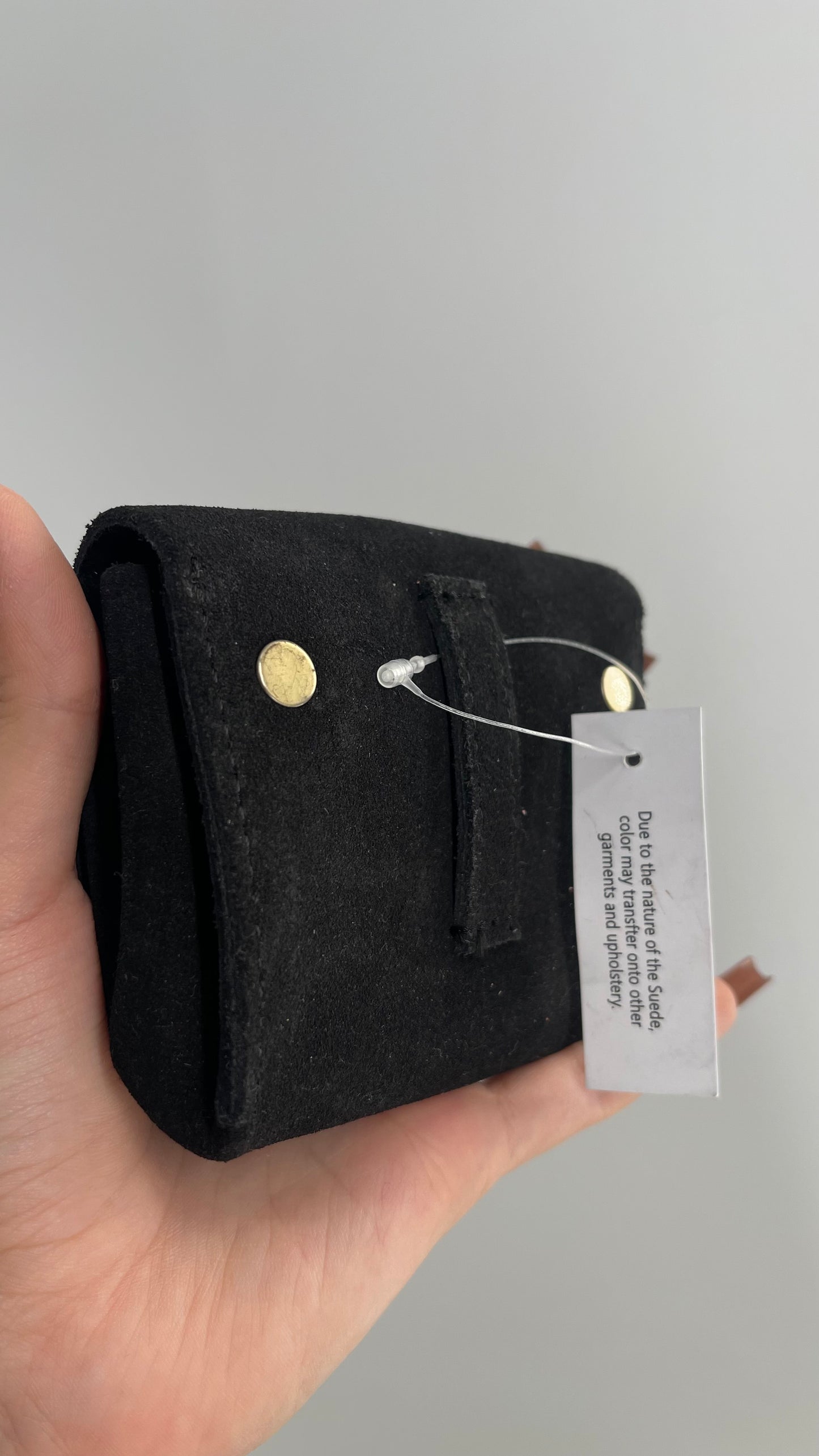 Urban Outfitters Black Suede Leather Wallet Belt Bag