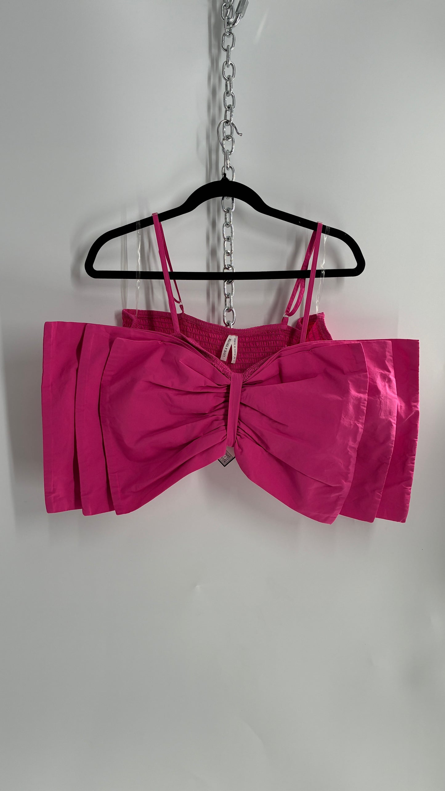 Vintage MadRag Oversized Pink Bow Bustier Top with Tags Attached (2X)
