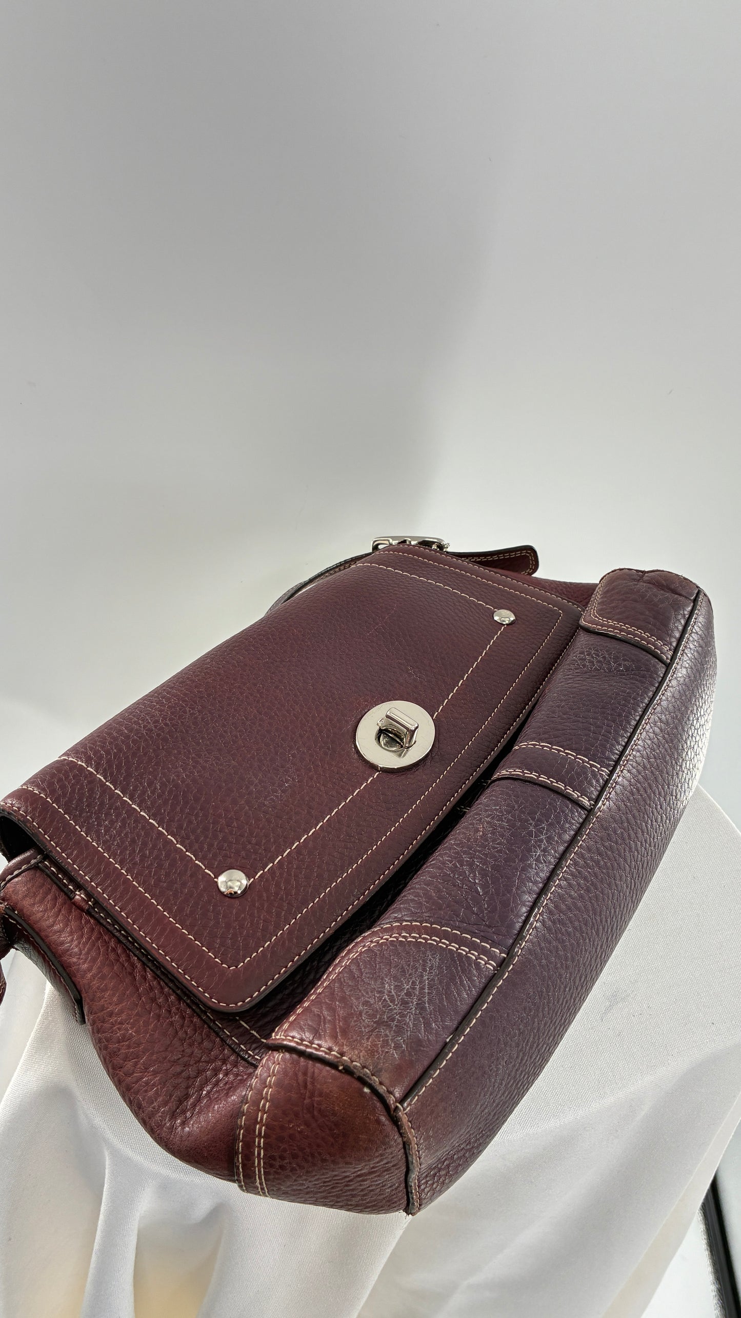 Vintage COACH Hamilton Purple Burgundy Leather Crossbody