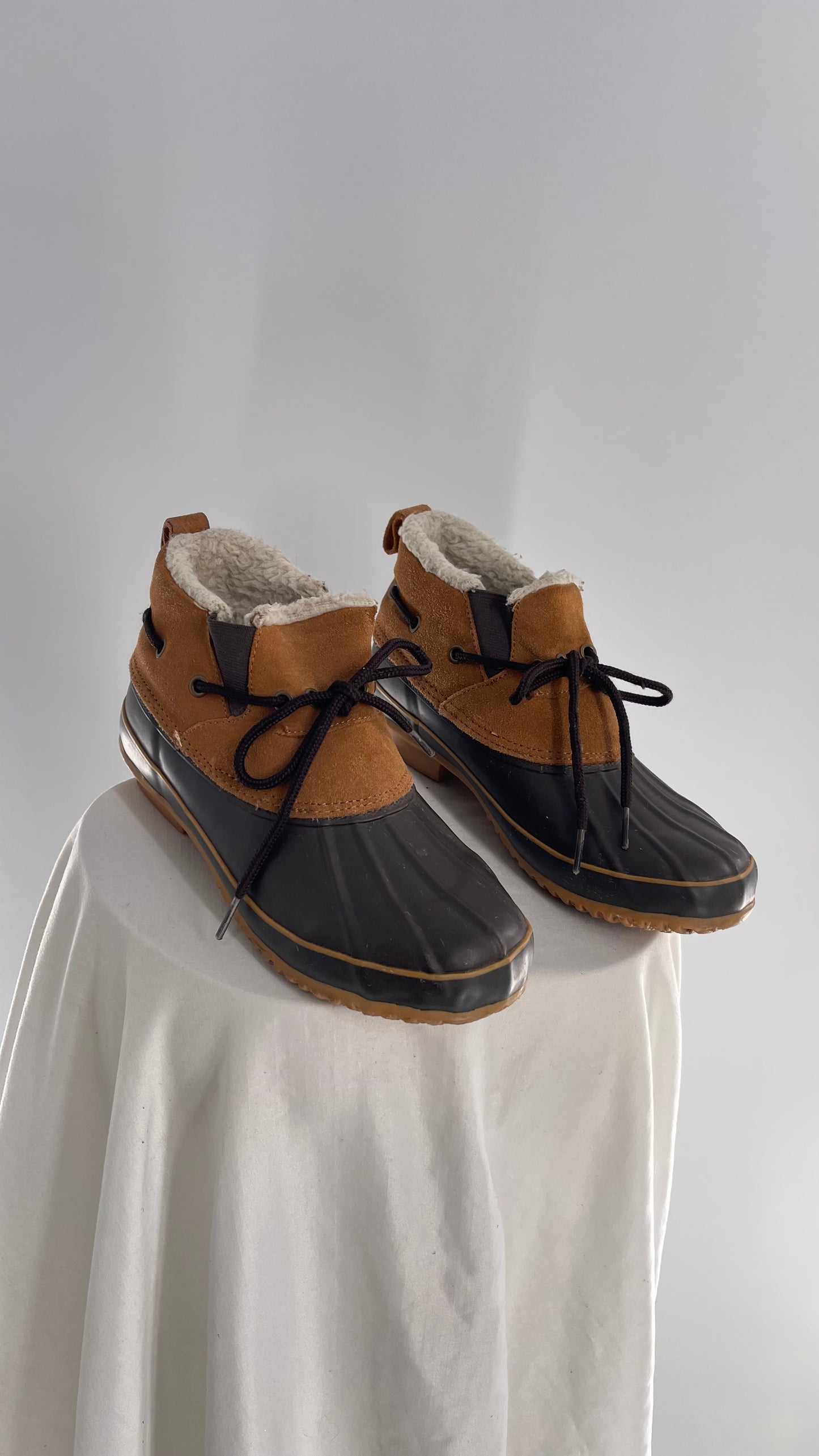 Vintage Khombu Suede Leather Short Snow Duck Boot (7)
