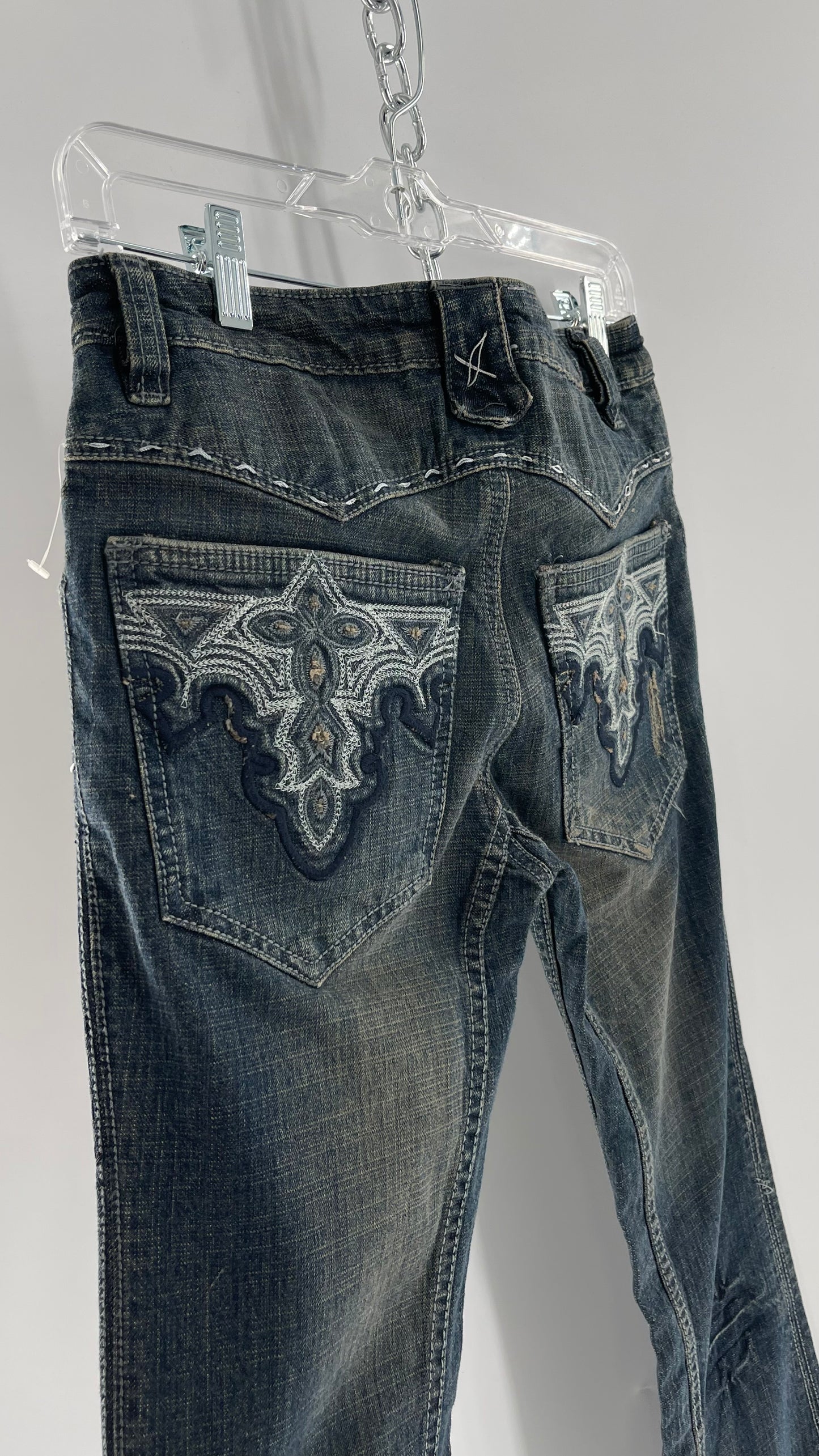 Antik Denim Embroidered Pocket Kick Flares with Western Bum Stitching (28)