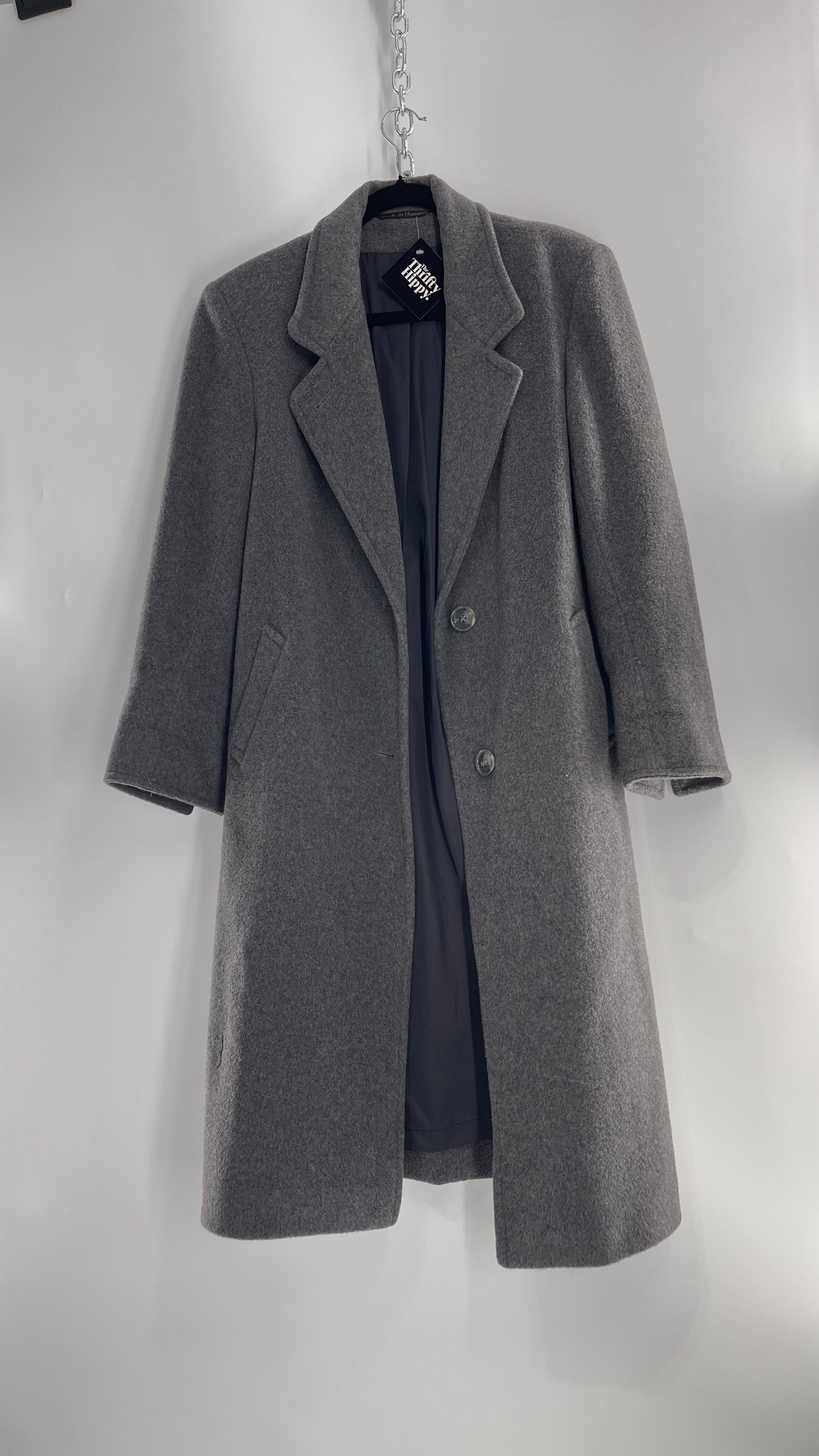Vintage Grey Coat 35% Cashmere/ 50% Wool (C) (5/6)